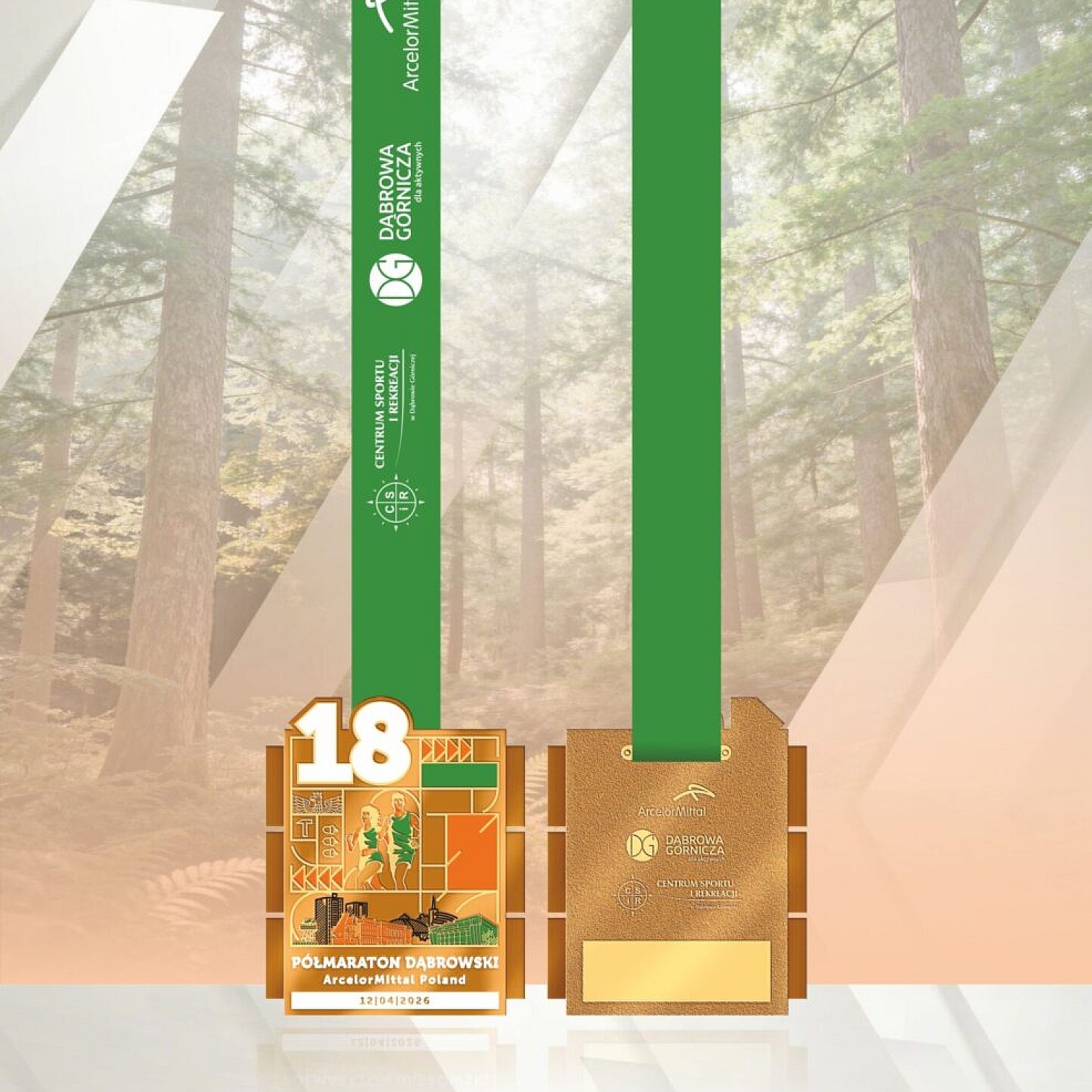 projekt medalu osiemnastego Półmaratonu Dąbrowskiego