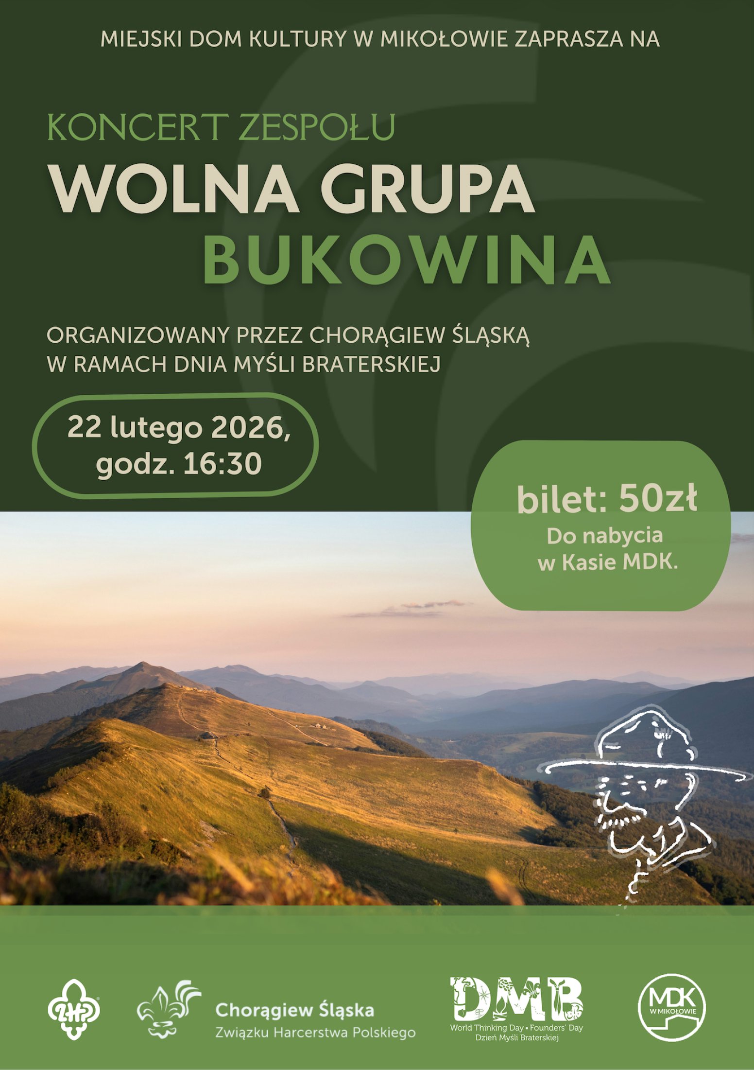 plakat koncertu Wolnej Grupy Bukowiny