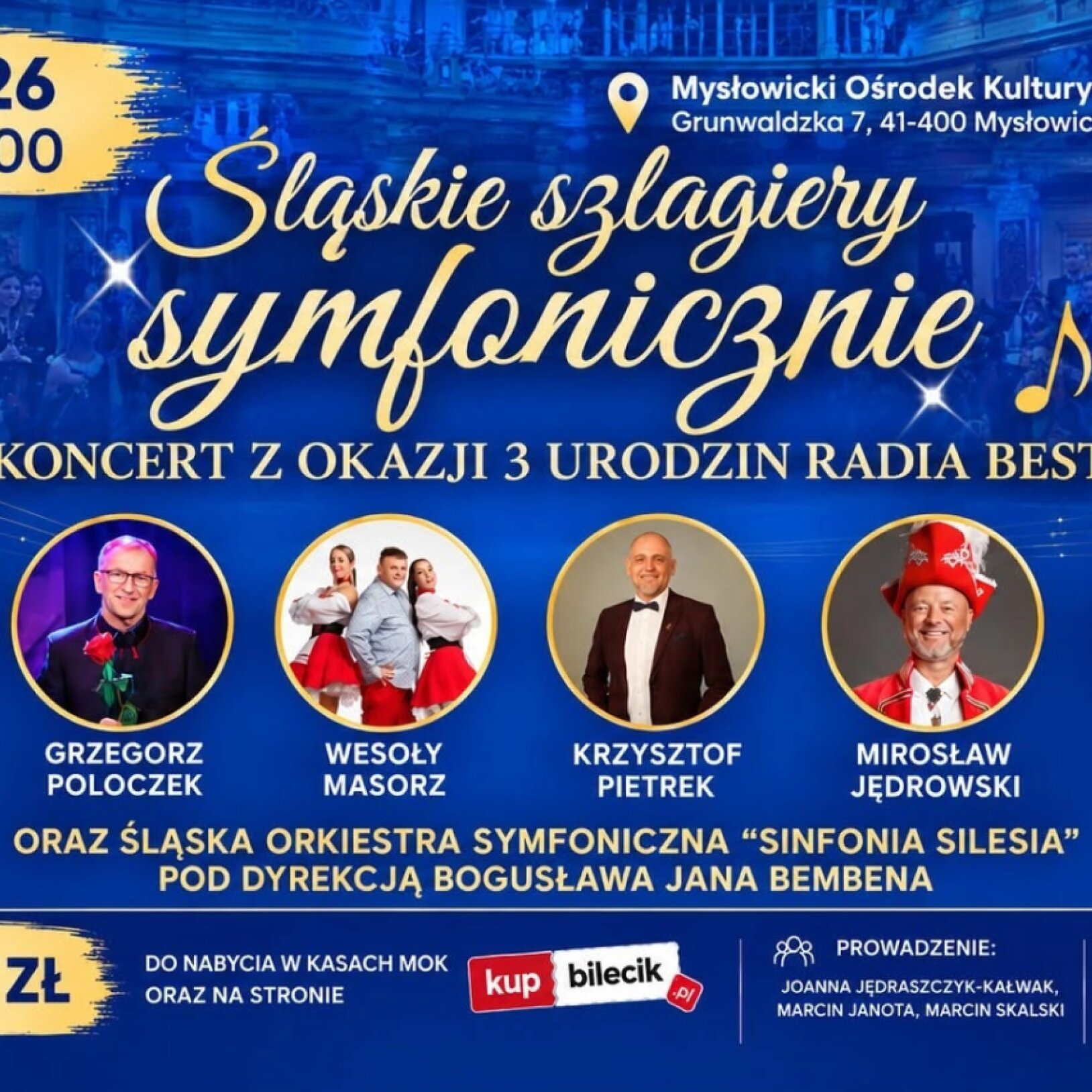 plakat Śląskie Szlagiery Symfonicznie – koncert z okazji 3 urodzin Radia Best