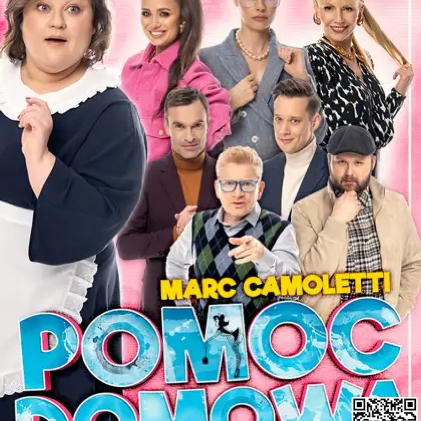 plakat spektaklu Pomoc domowa ze zdjęciami występujących aktorów