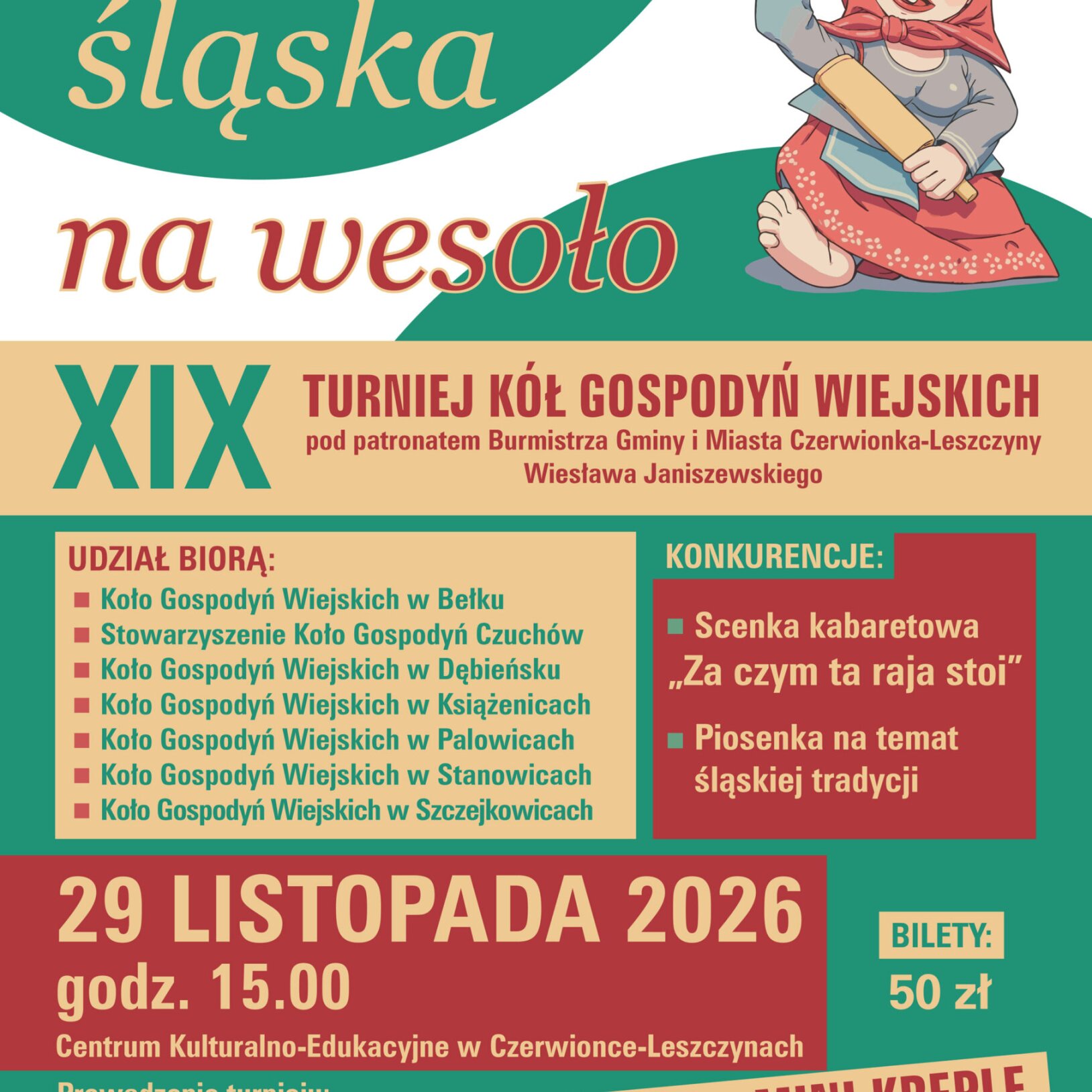 plakat XIX Turniej KGW – Gwara śląska na wesoło