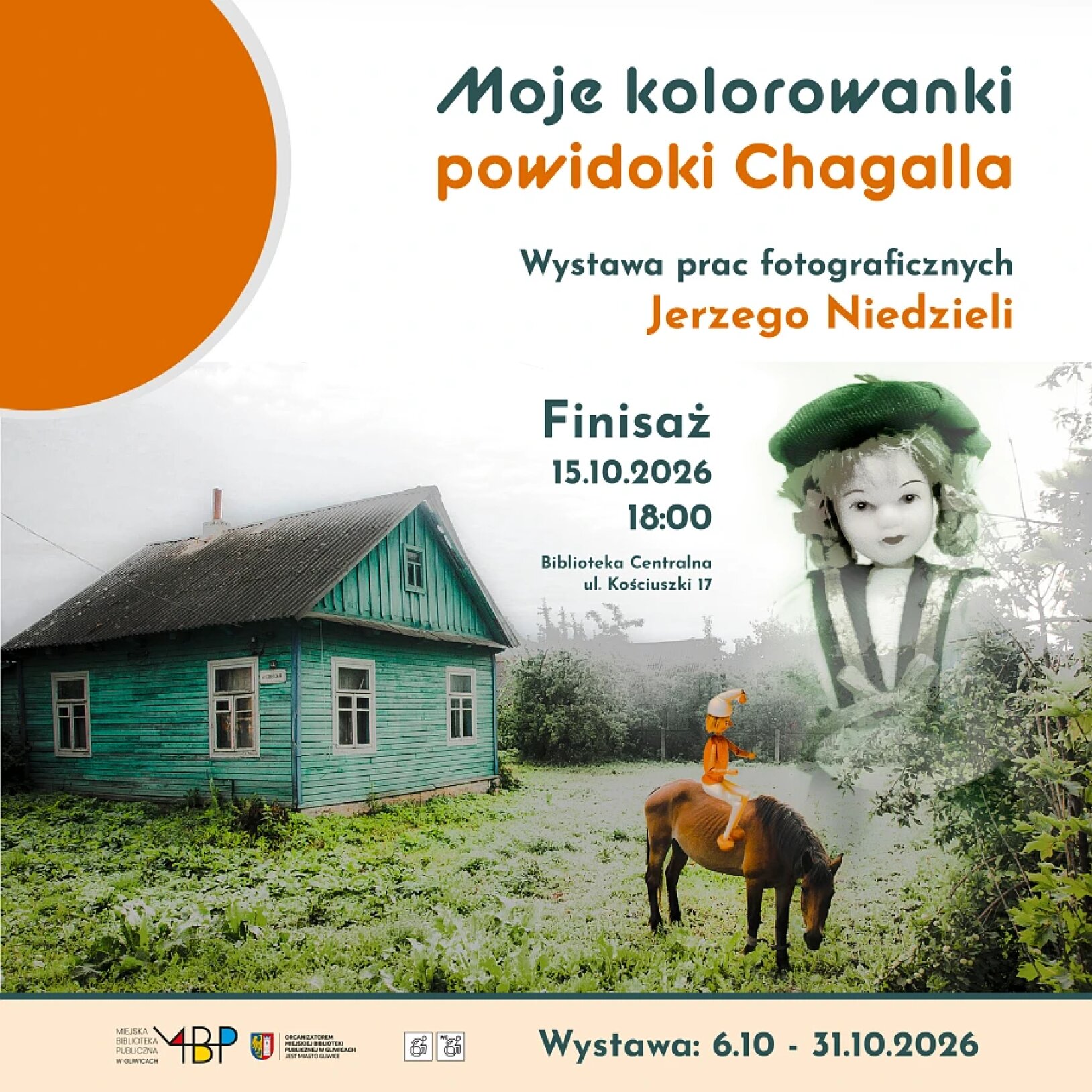 plakat wystawy Moje kolorowanki – powidoki Chagalla. Wystawa fotografii Jerzego Niedzieli