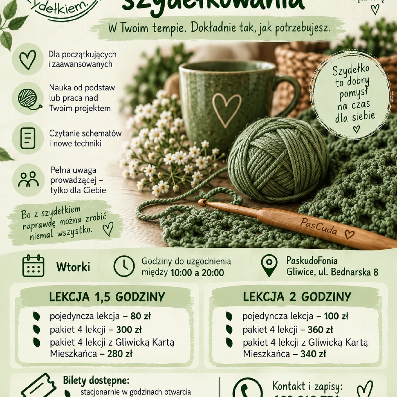 PasCudne warsztaty: INDYWIDUALNE lekcje szydełkowania
