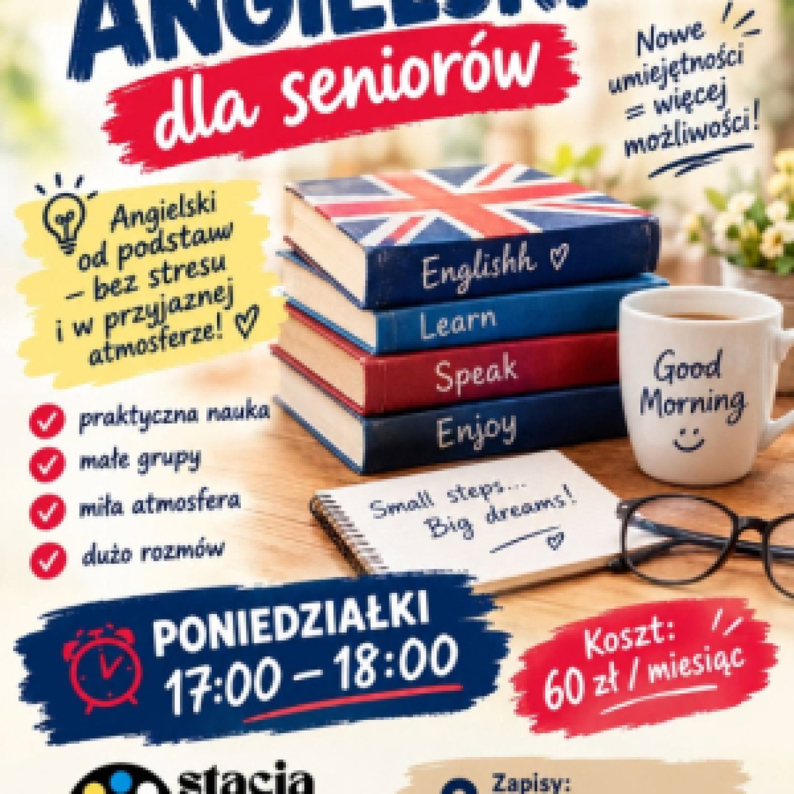 plakat zajęć Angielski dla seniorów
