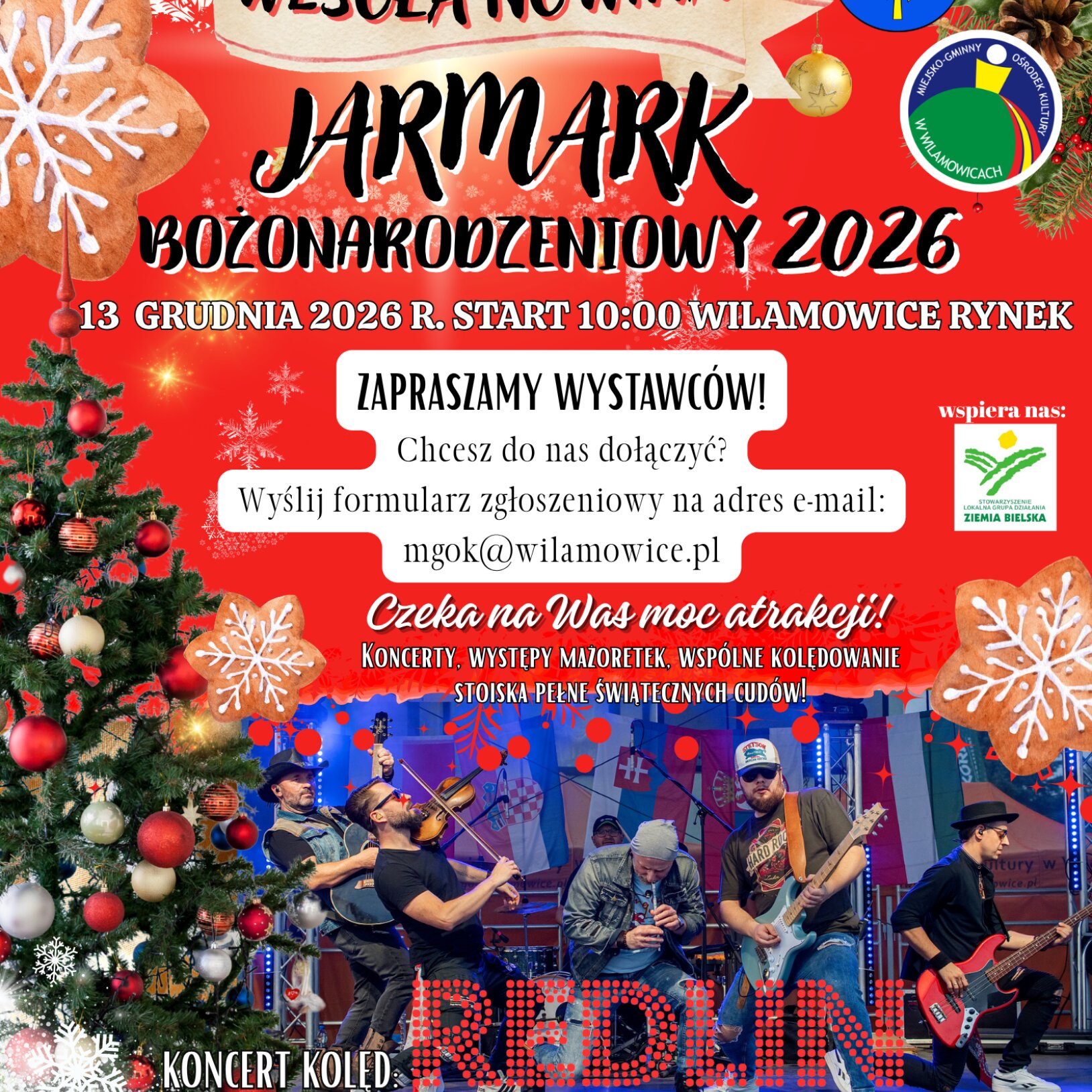 plakat Jarmark Bożonarodzeniowy 2026 Wesoła Nowina w Wilamowicach