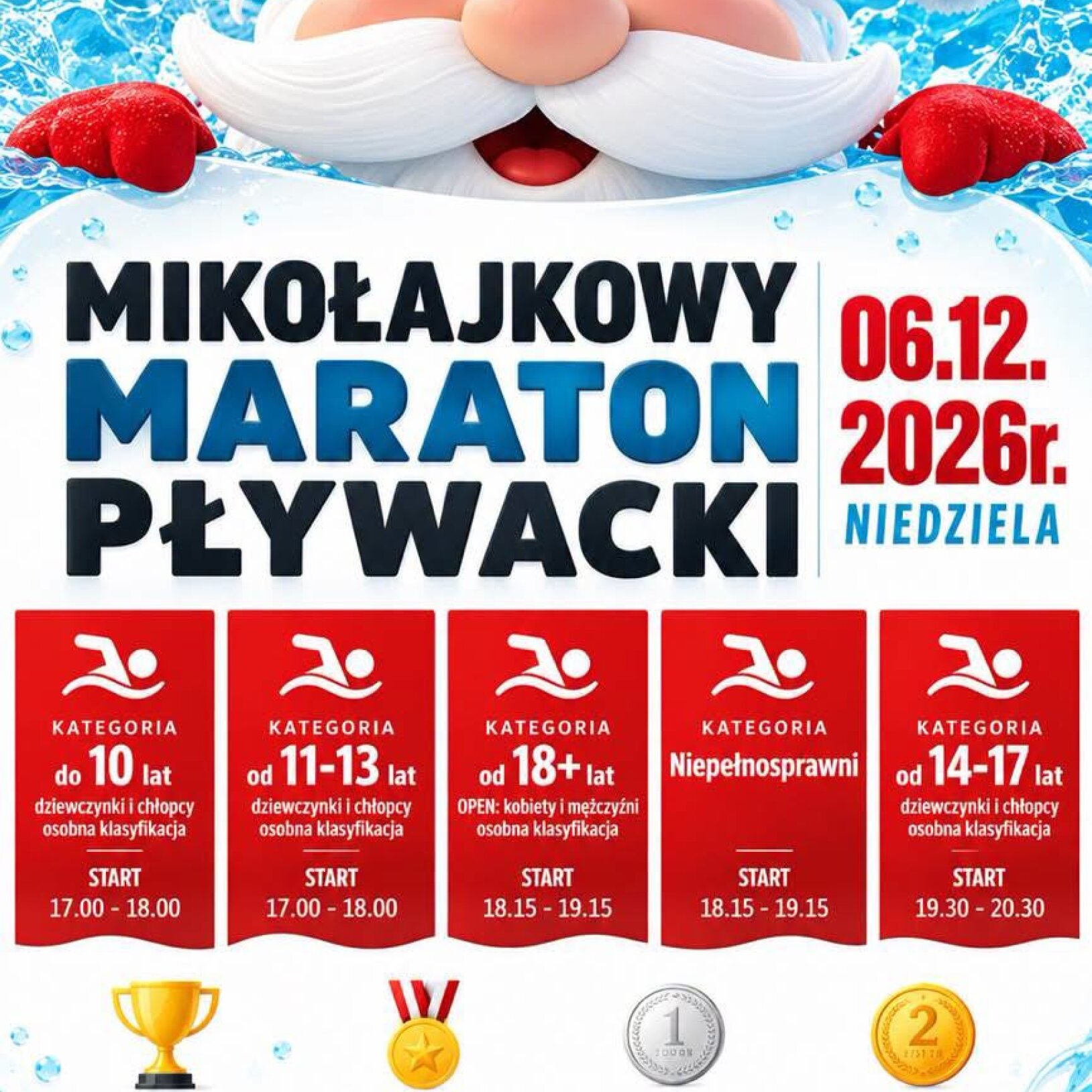 Mikołajkowy Maraton Pływacki w Czerwionce-Leszczynach