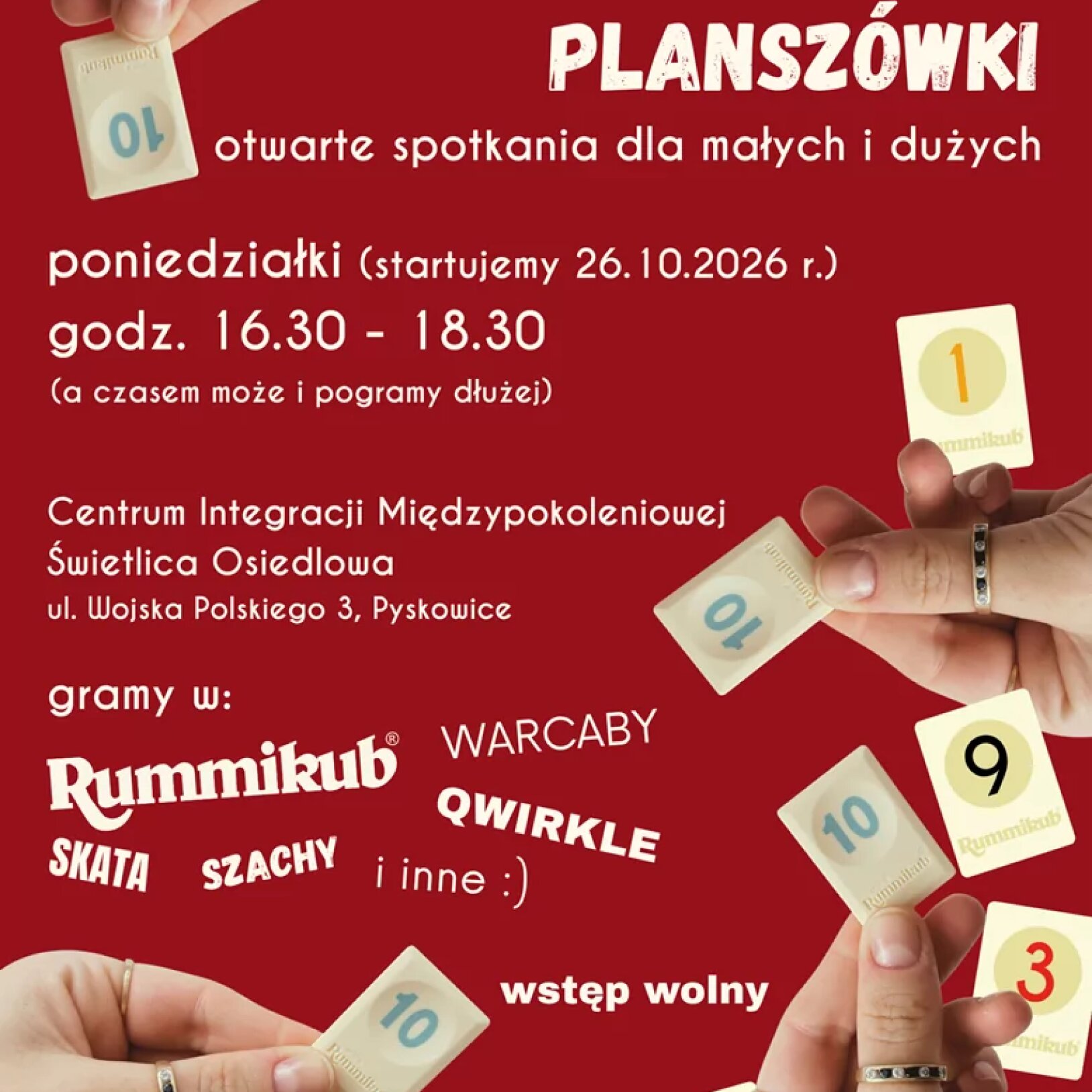Integracyjne planszówki – otwarte spotkania dla małych i dużych