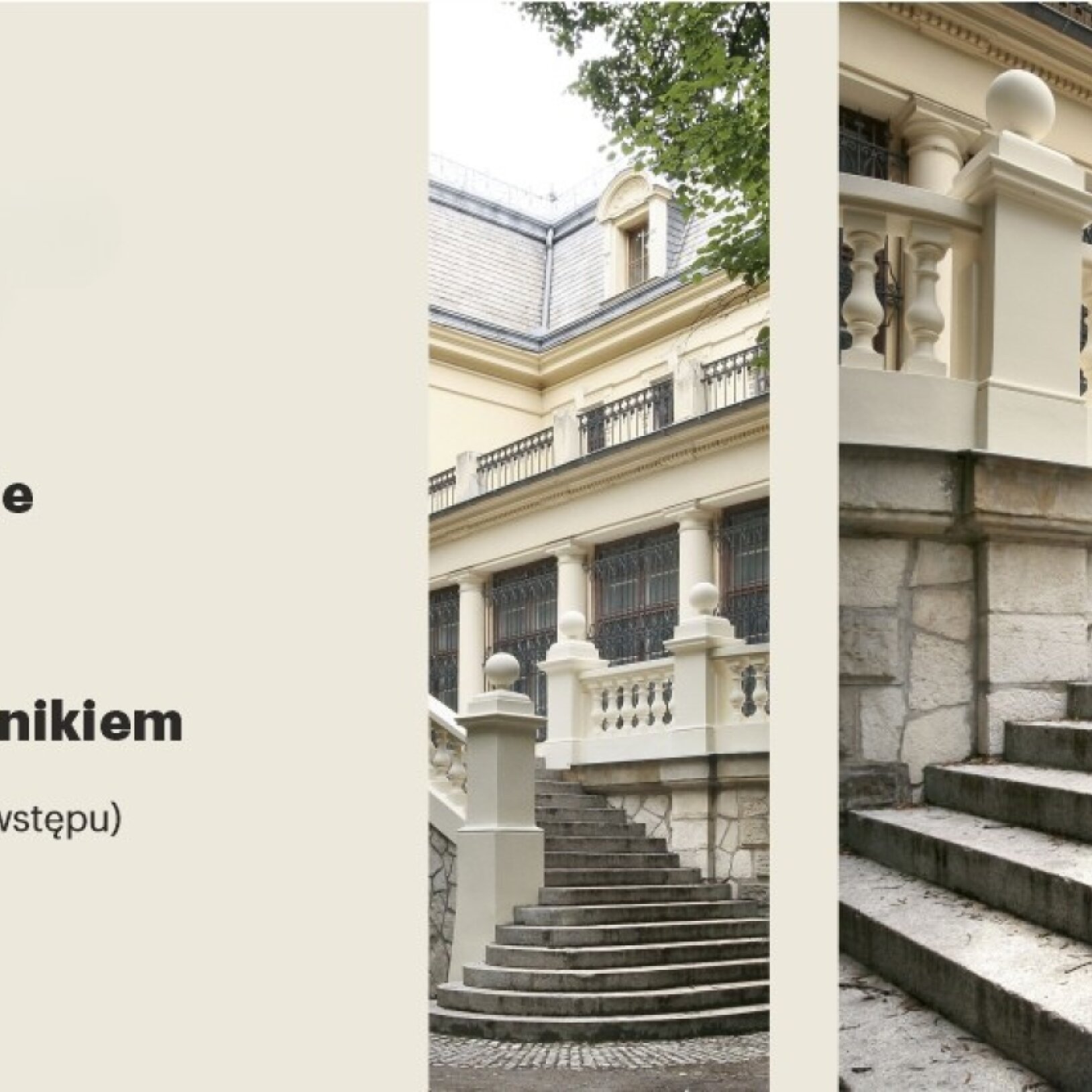 plakat Zwiedzanie Pałacu Ernsta Schoena z przewodnikiem