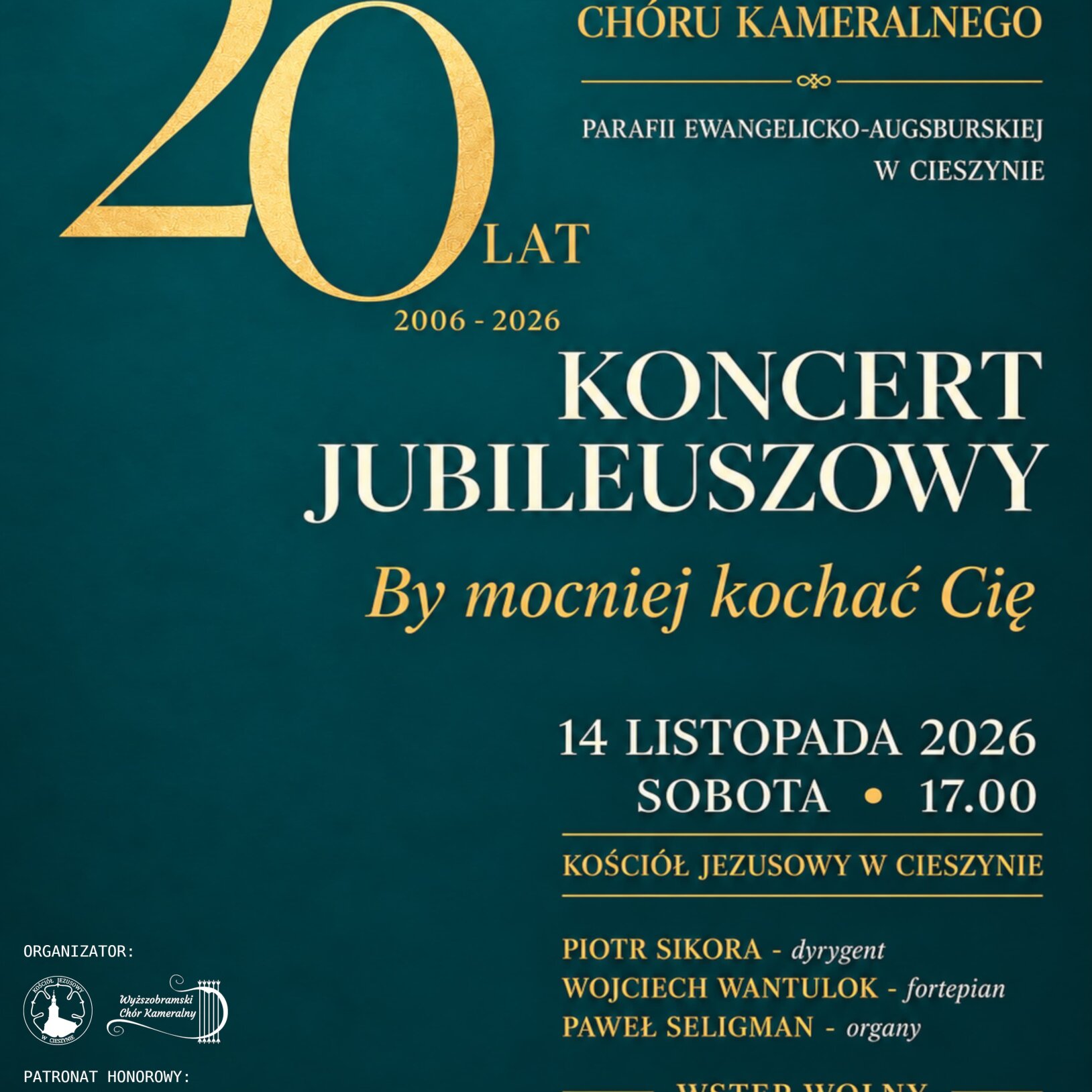 Koncert jubileuszowy Wyższobramskiego Chóru Kameralnego