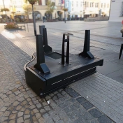 Na gliwickim Rynku przewrócono fortepian
