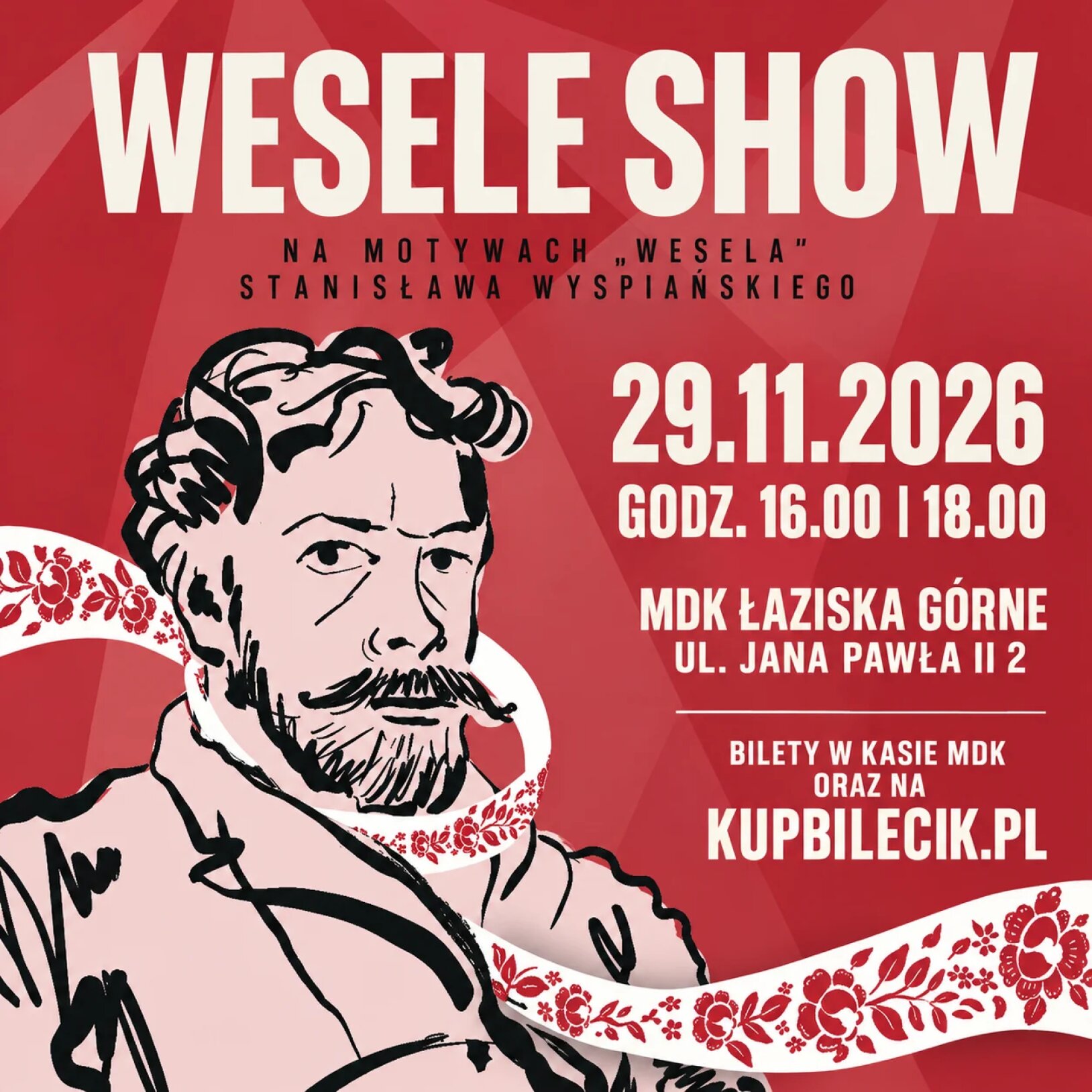 Mężczyzna na czerwonym tle