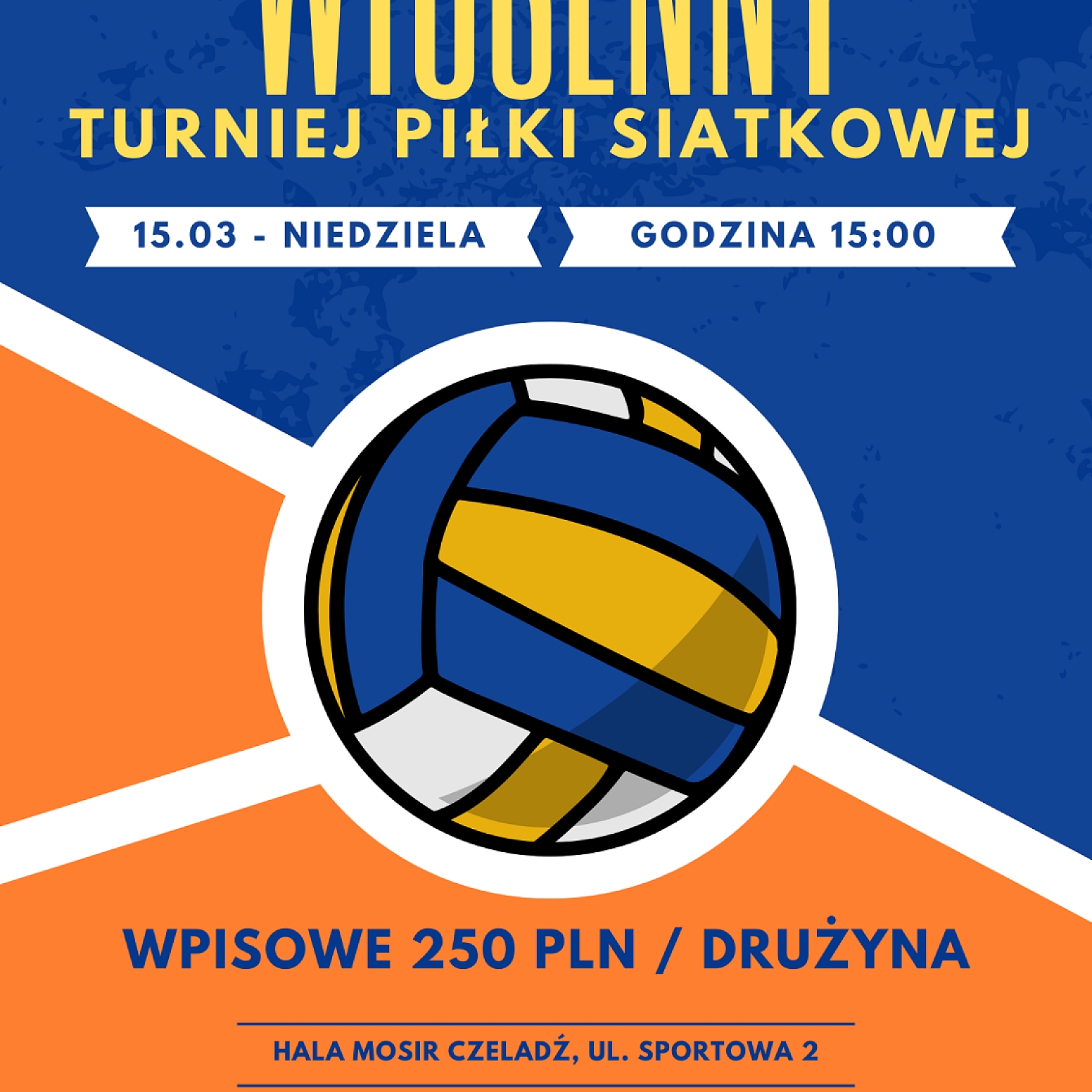 plakat wydarzenia "Wiosenny turniej piłki siatkowej" w Czeladzi