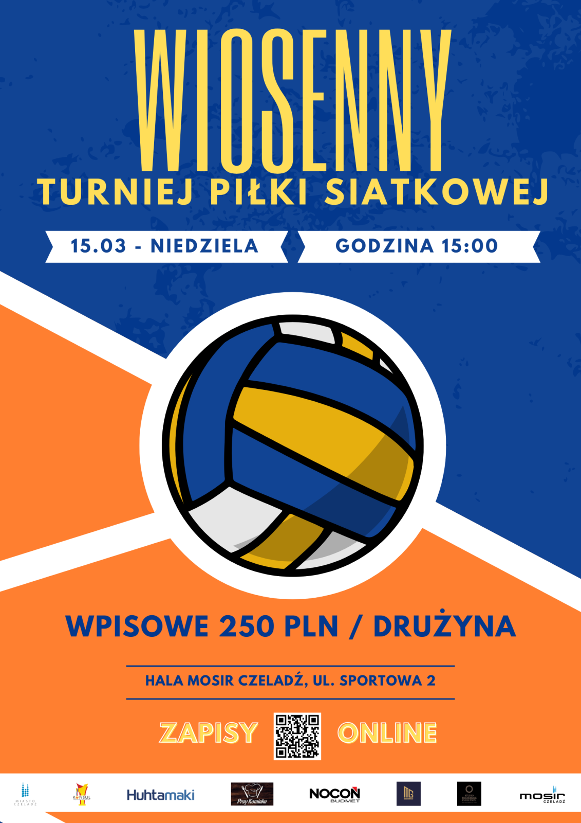 plakat wydarzenia "Wiosenny turniej piłki siatkowej" w Czeladzi