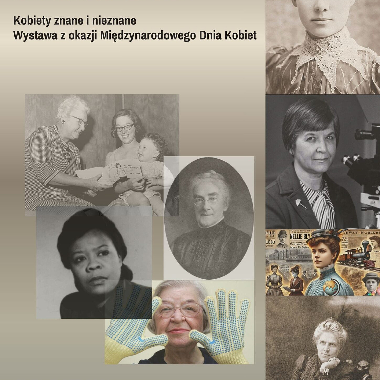 plakat wydarzenia "Kobiety znane i nieznane" w Bytomskiej bibliotece