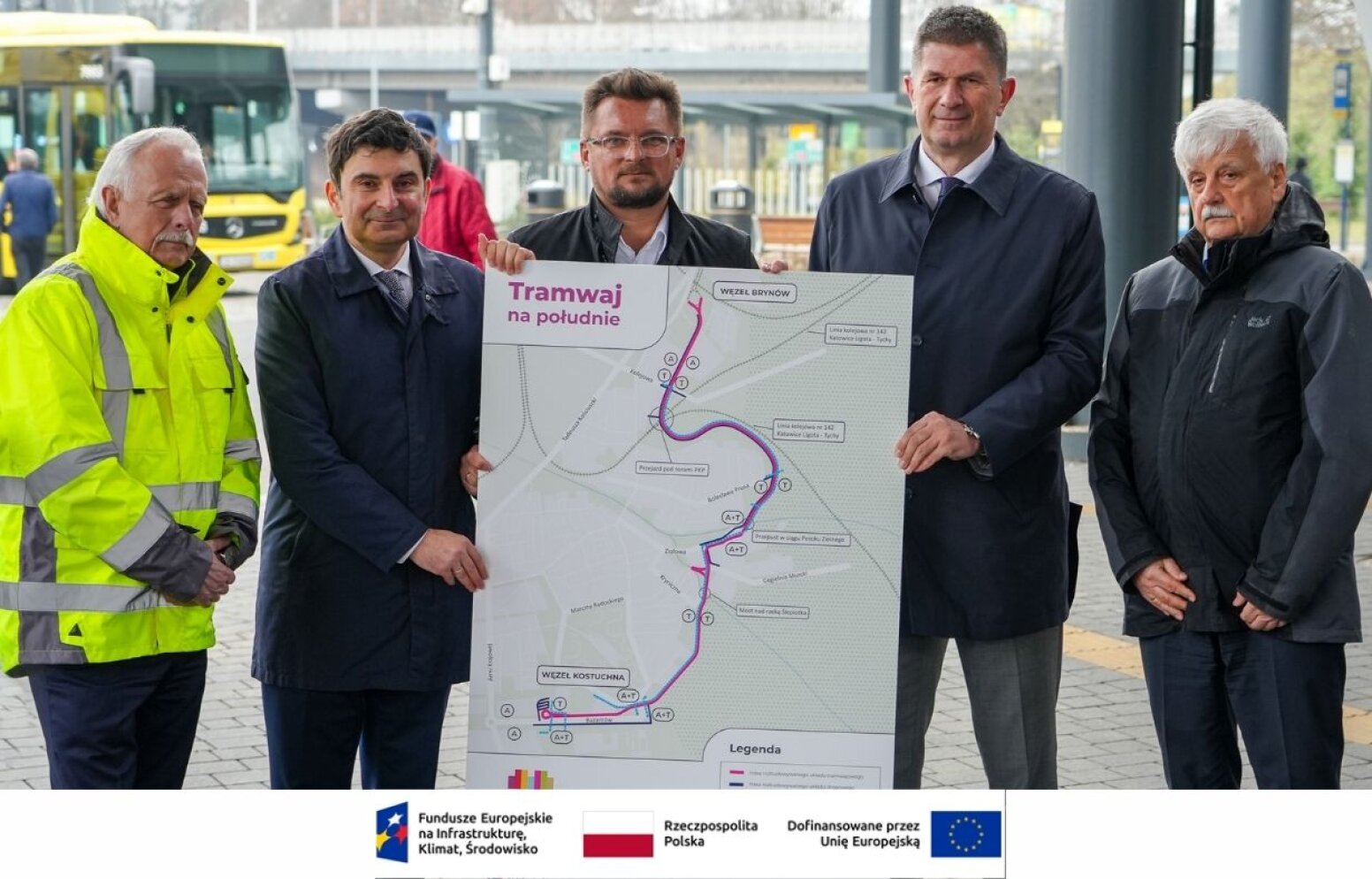 plansza z wizualizacją linii tramwajowej