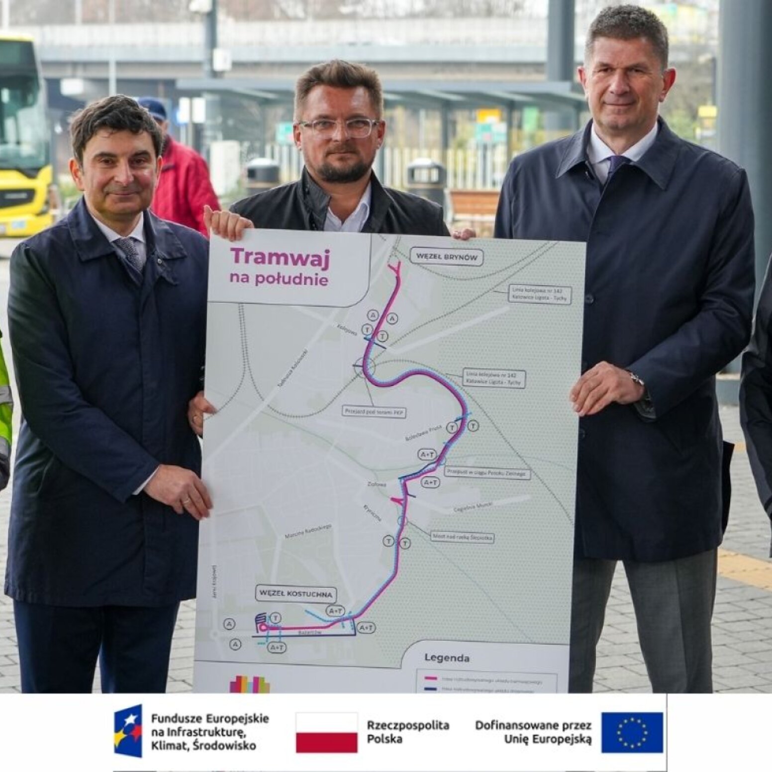 plansza z wizualizacją linii tramwajowej