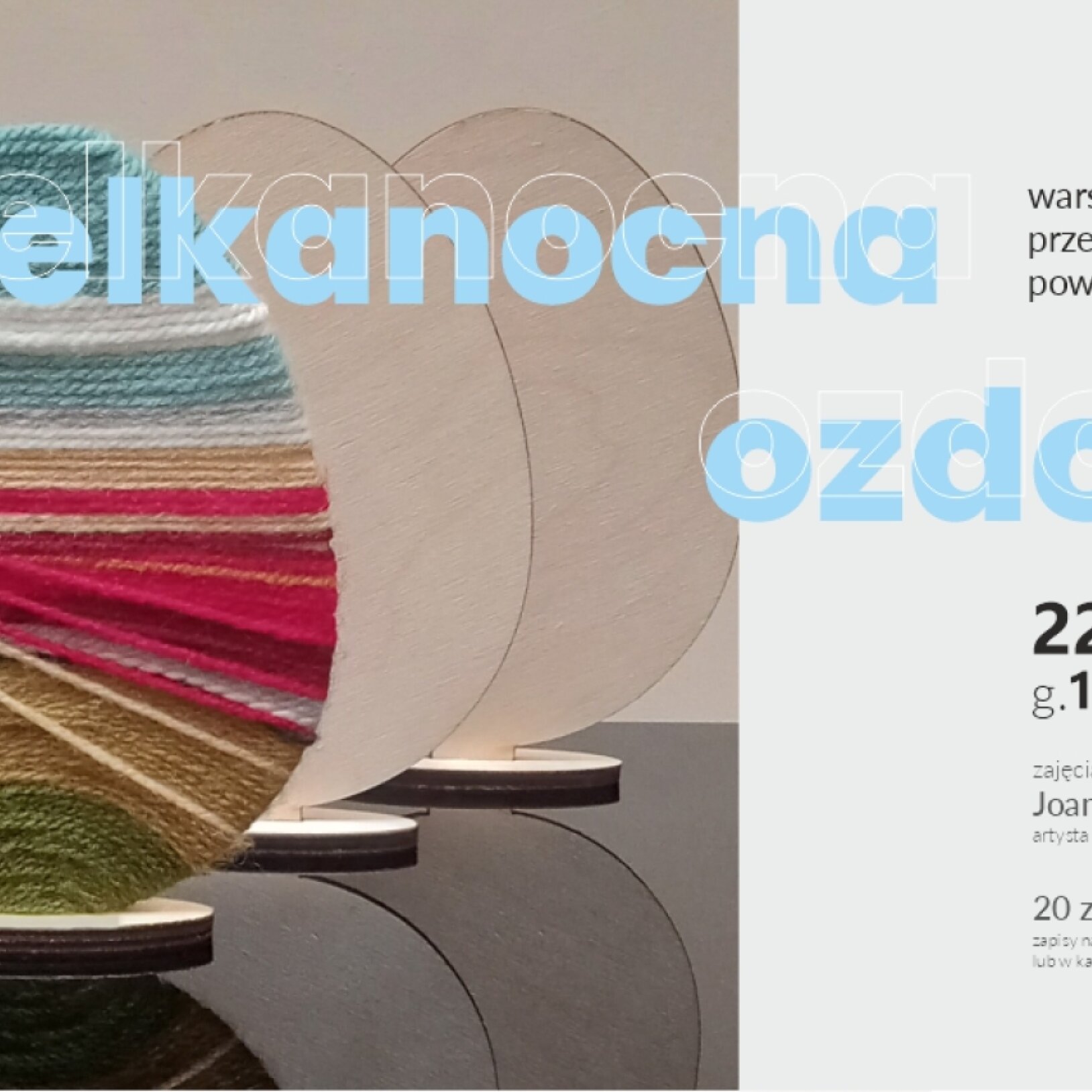 zdjęcie pisanki owiniętej kolorową włóczką