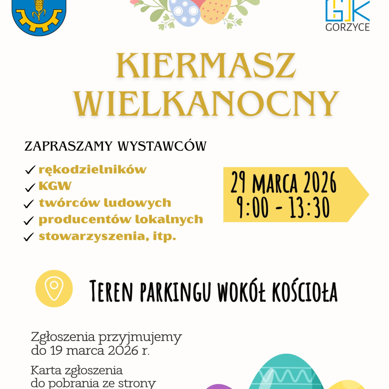 plakat kiermaszu wielkanocnego w Gorzycach