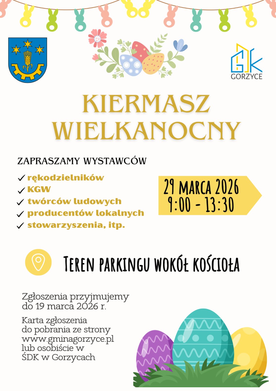 plakat kiermaszu wielkanocnego w Gorzycach
