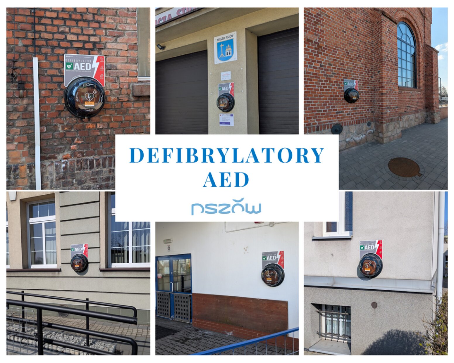Urządzenia AED na ścianach