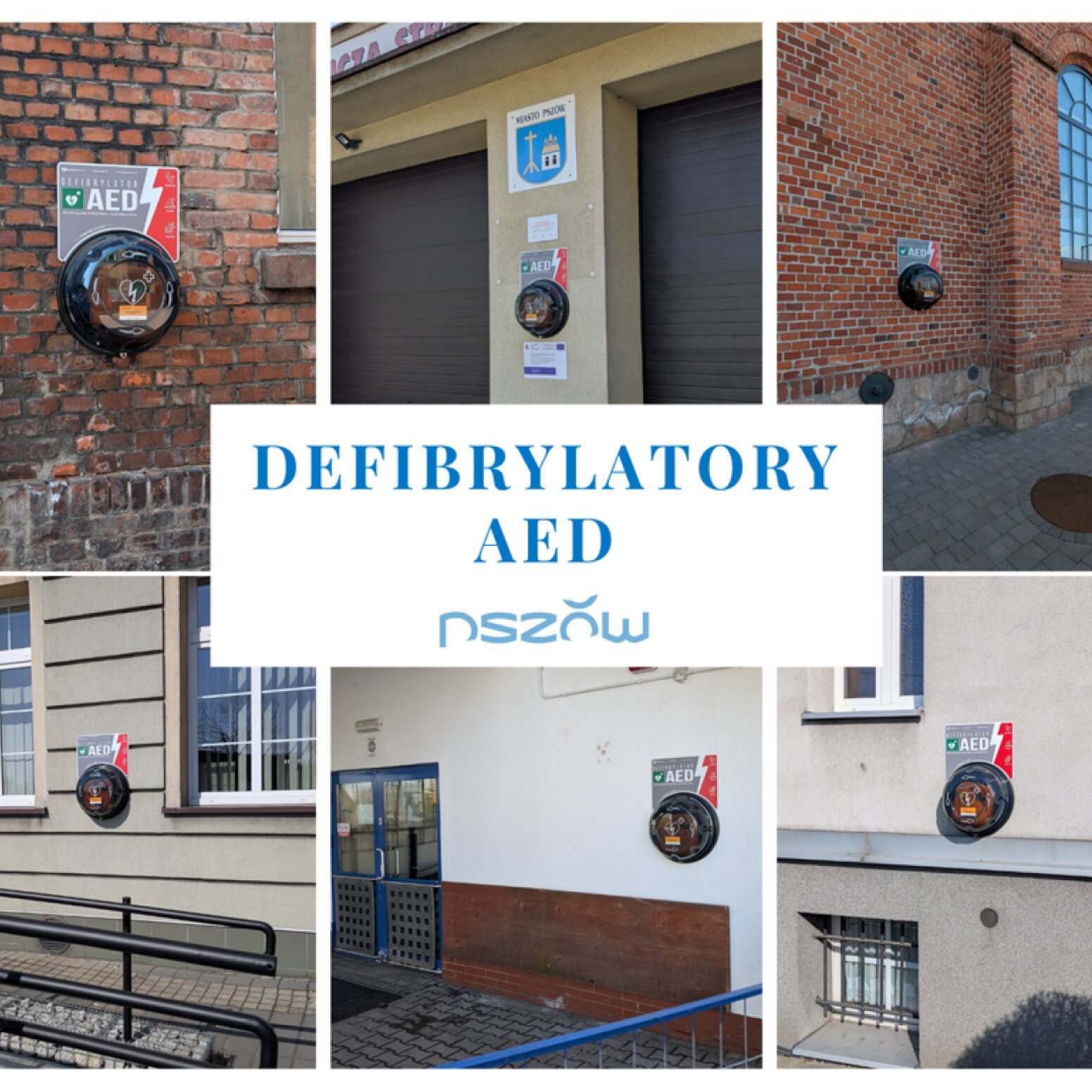 Urządzenia AED na ścianach