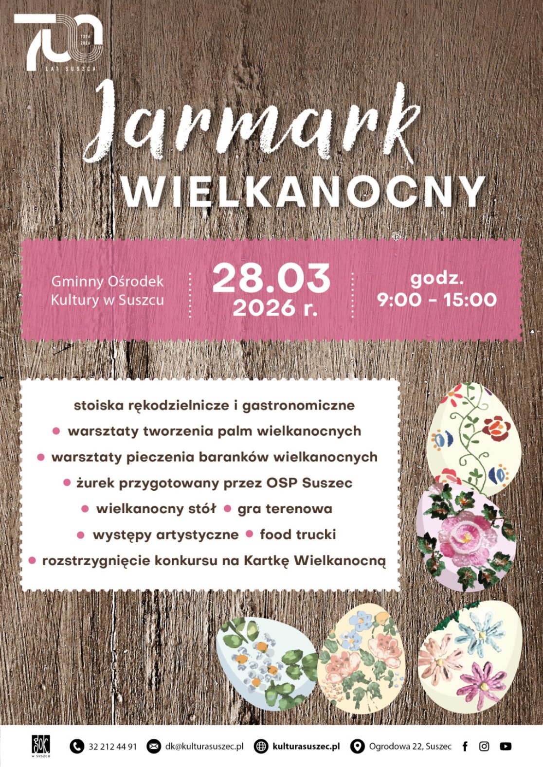 plakat jarmarku wielkanocnego w suszcu