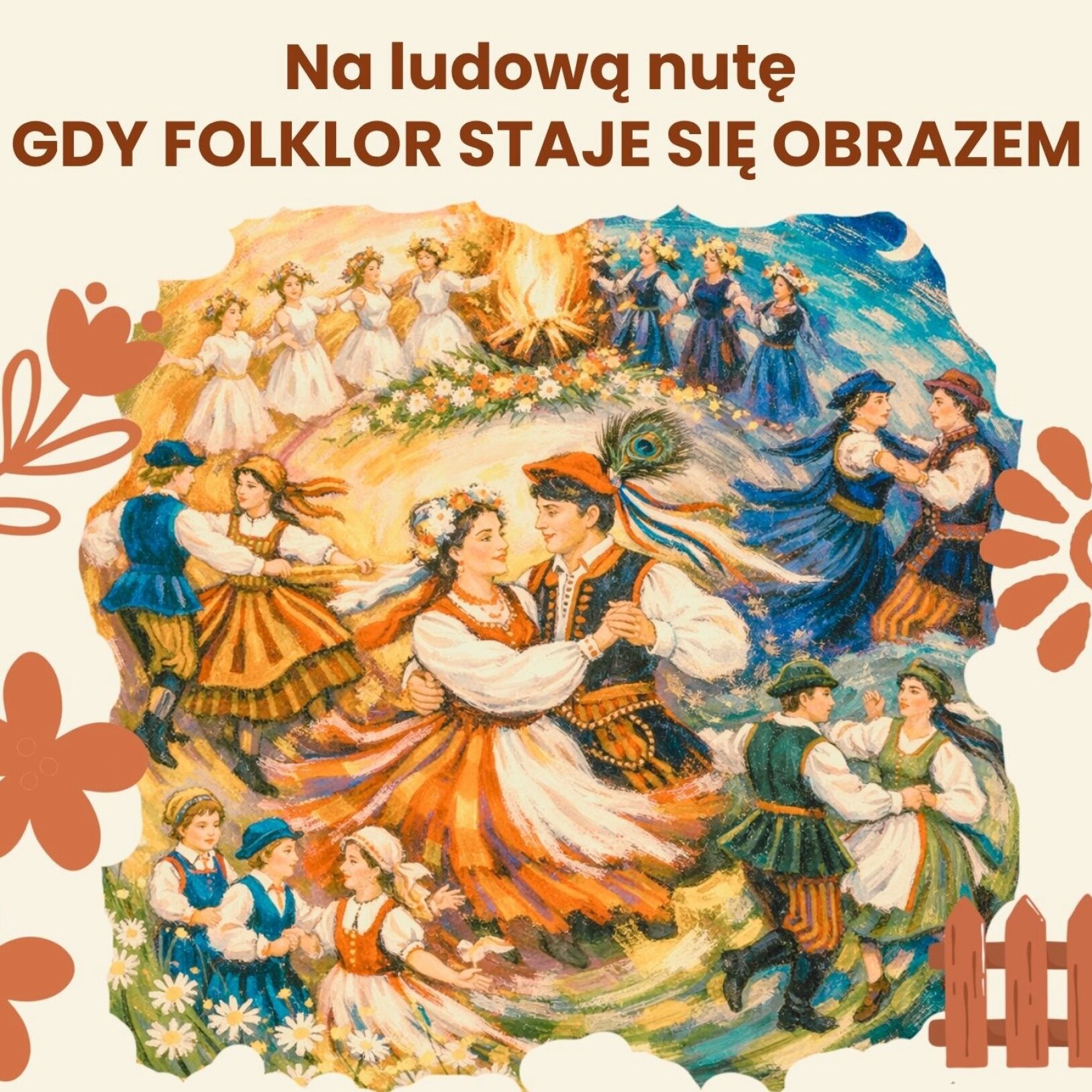 plakat wydarzenia z ilustracją ludowych tańców