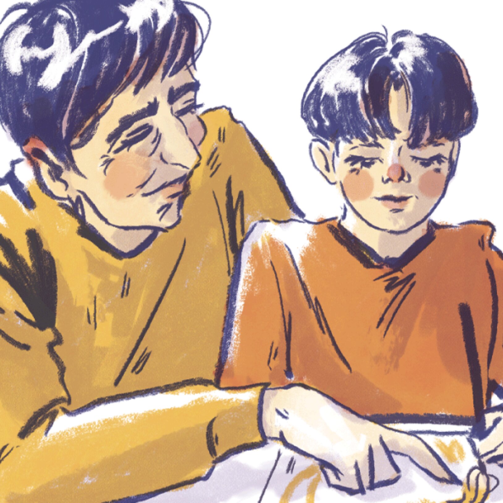 ilustracja przedstawiająca dorosłego i dziecko