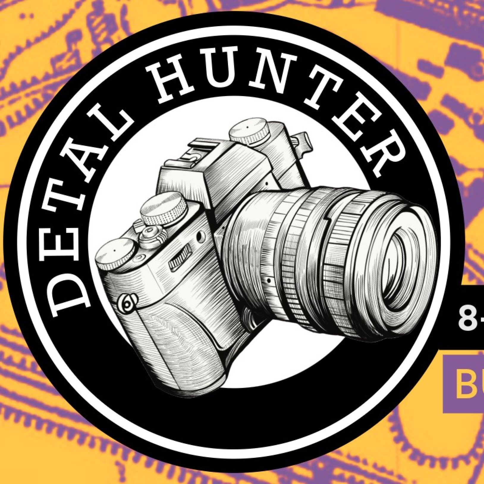 logo inicjatywy detal hunter w postaci rysunku aparatu fotograficznego