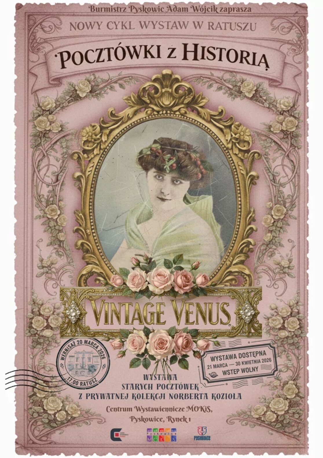 plakat wydarzenia ze starą pocztówką