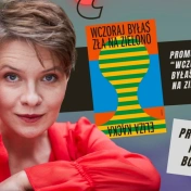 Grafika promująca spotkanie z E. Kącką