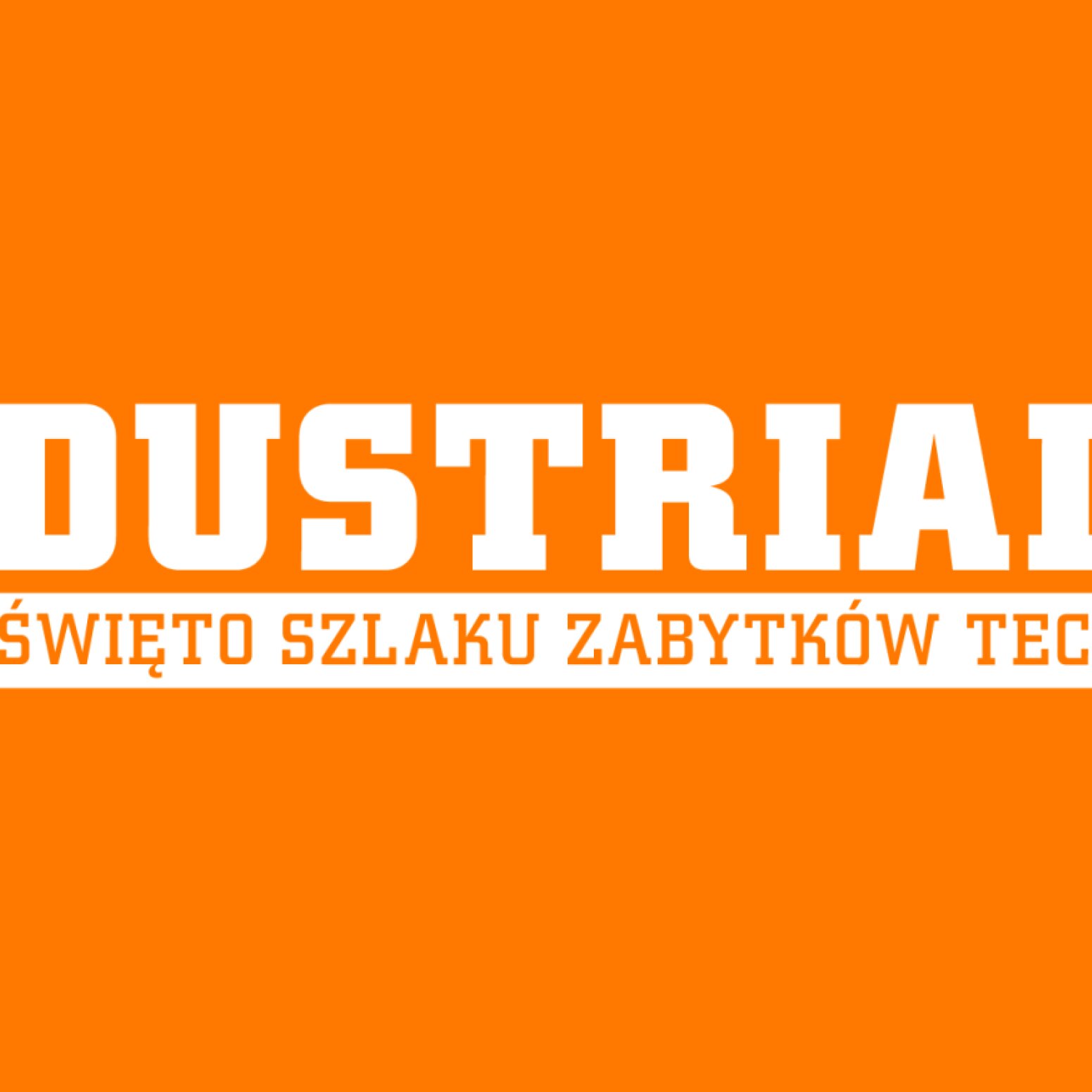 biały napis na pomarańczowym tle