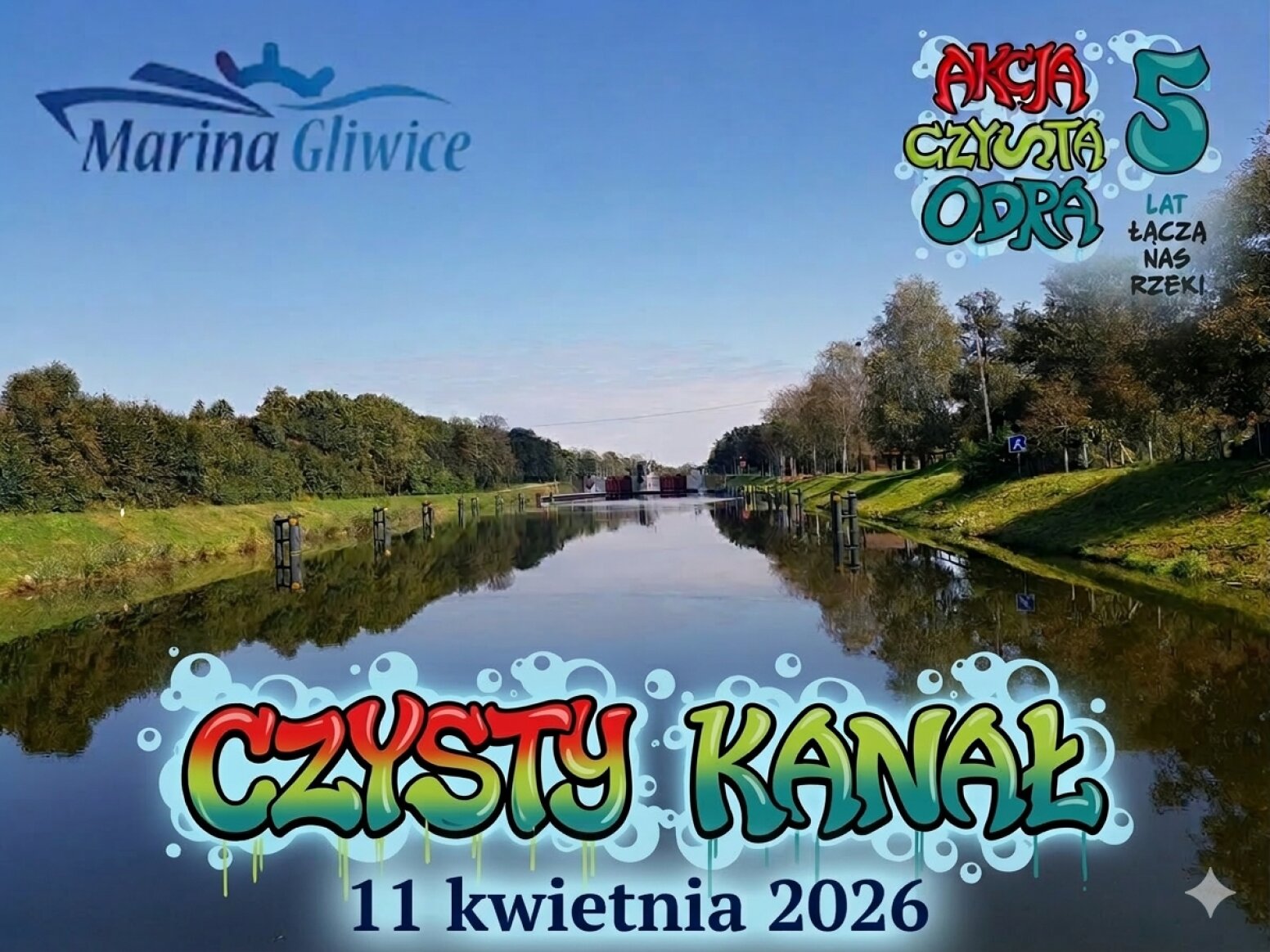 Fotografia informacyjna z widokiem na rzekę