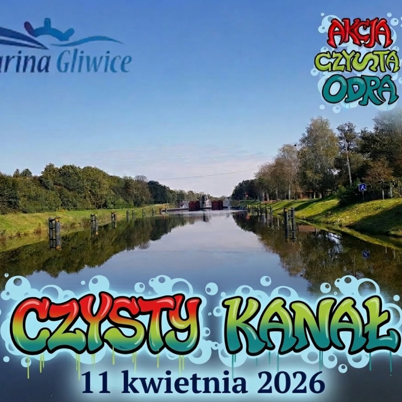 Fotografia informacyjna z widokiem na rzekę