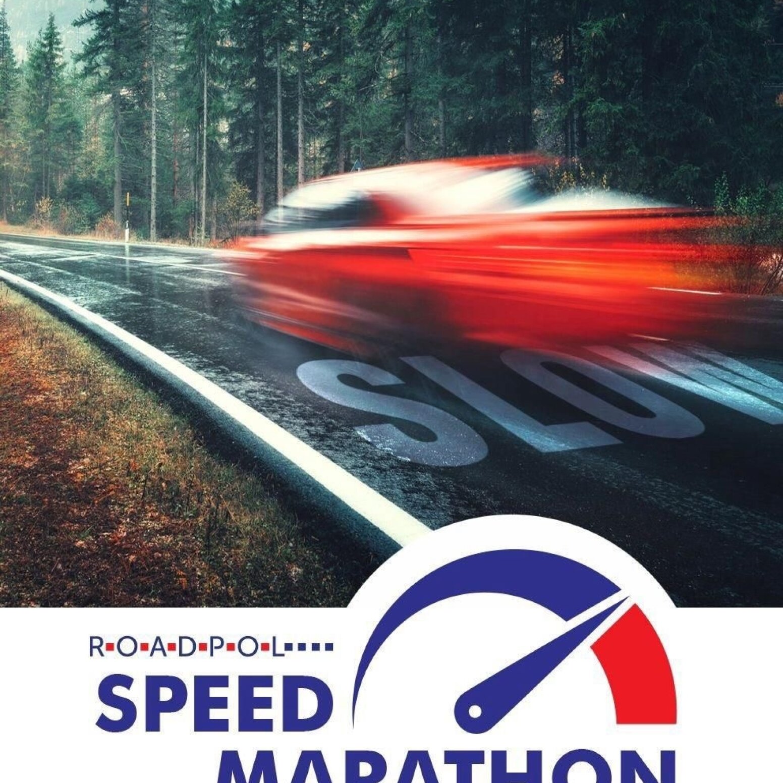 Plakat o prędkości na drogach