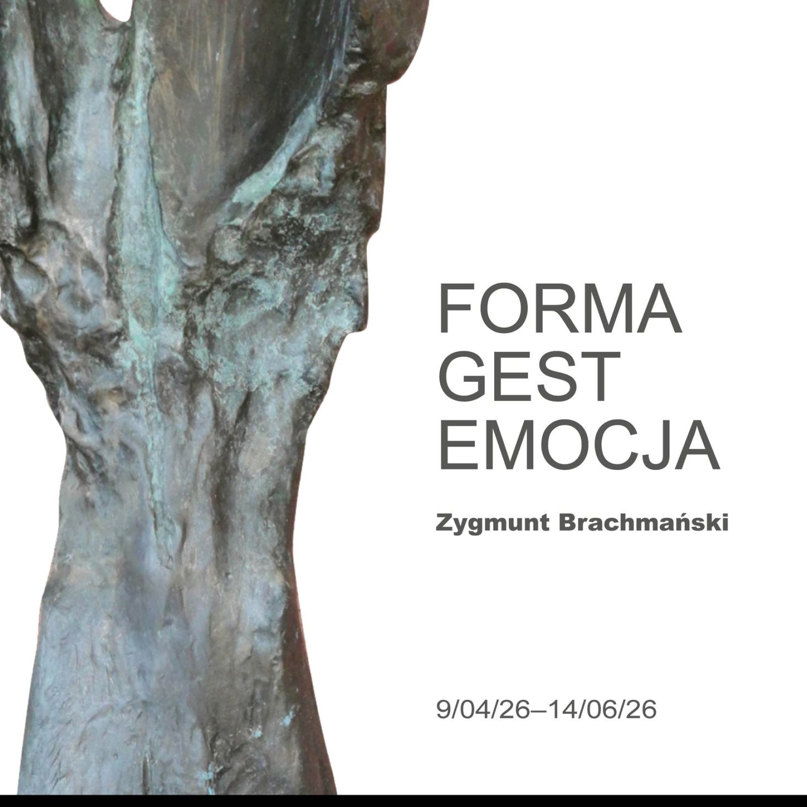 plakat wystawy z rzeźbą zygmunta brachmańskiego