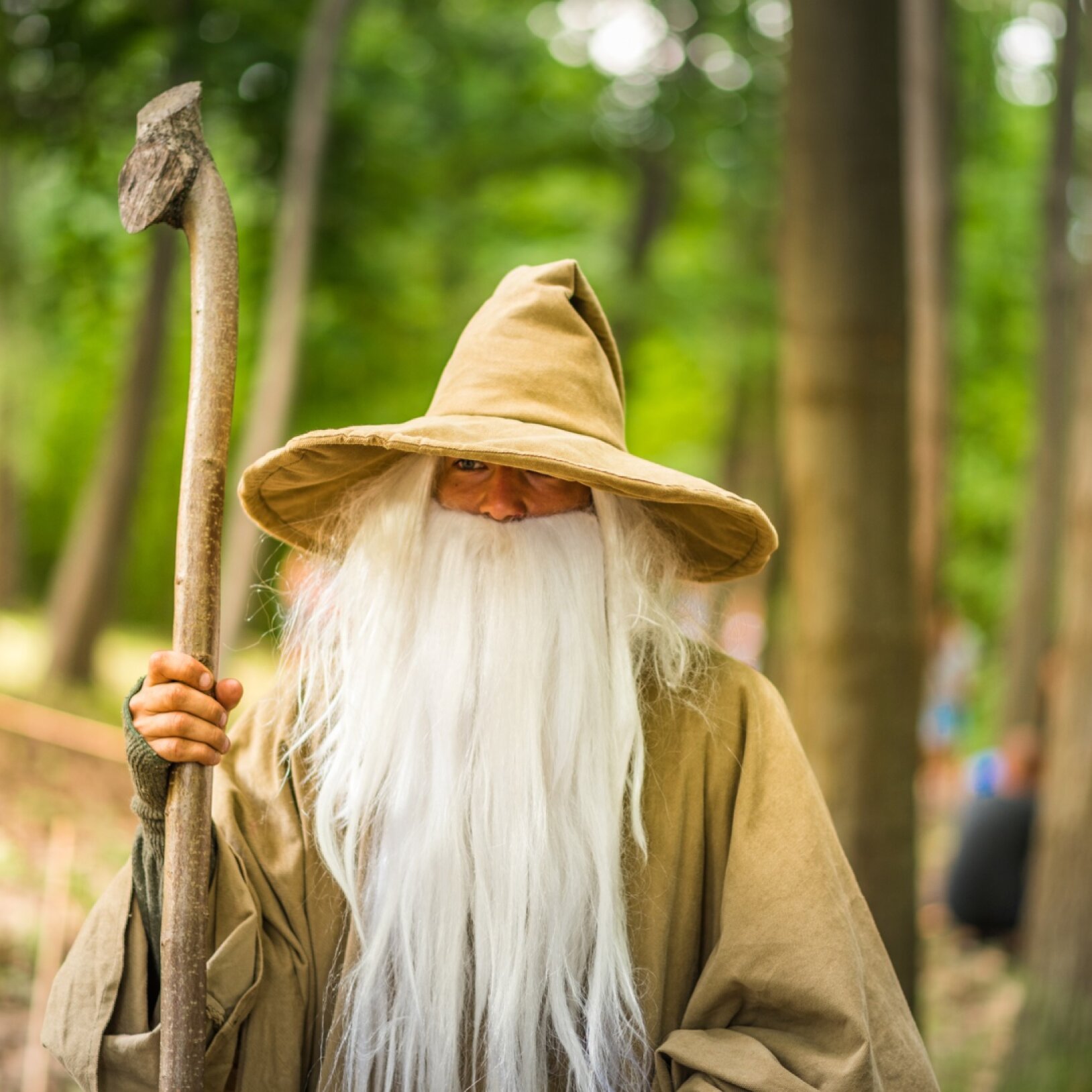 osoba przebrana za gandalfa na wydarzeniu zamku w ogrodzieńcu
