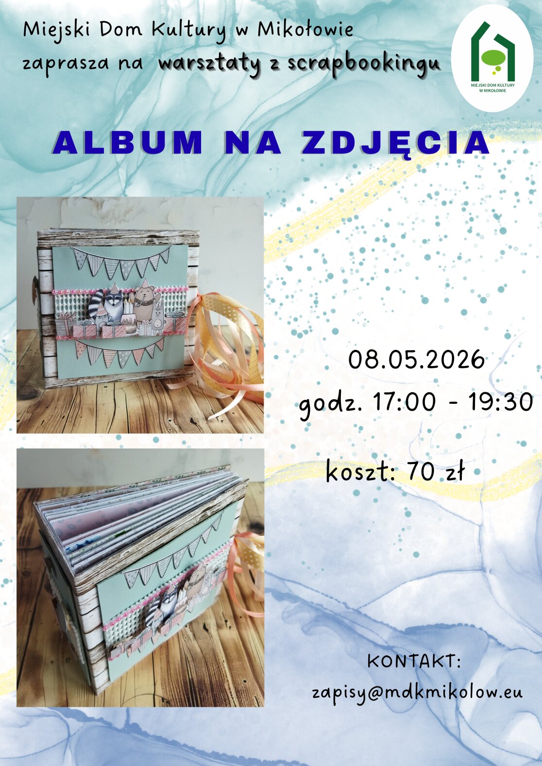 plakat warsztatów scrapbookingu w mikołowie
