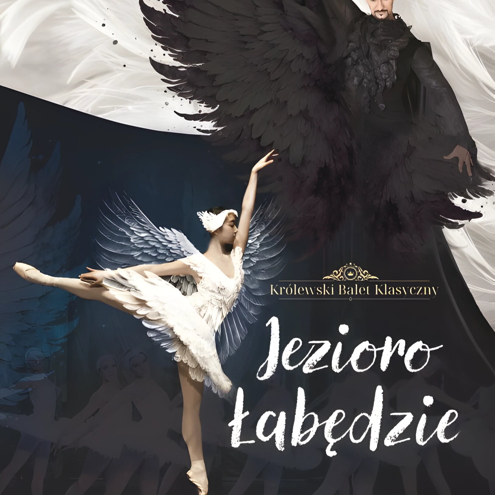 Plakat wydarzenia pt. Jezioro Łabędzie z adresem Teatr im. A. Mickiewicza w Cieszynie