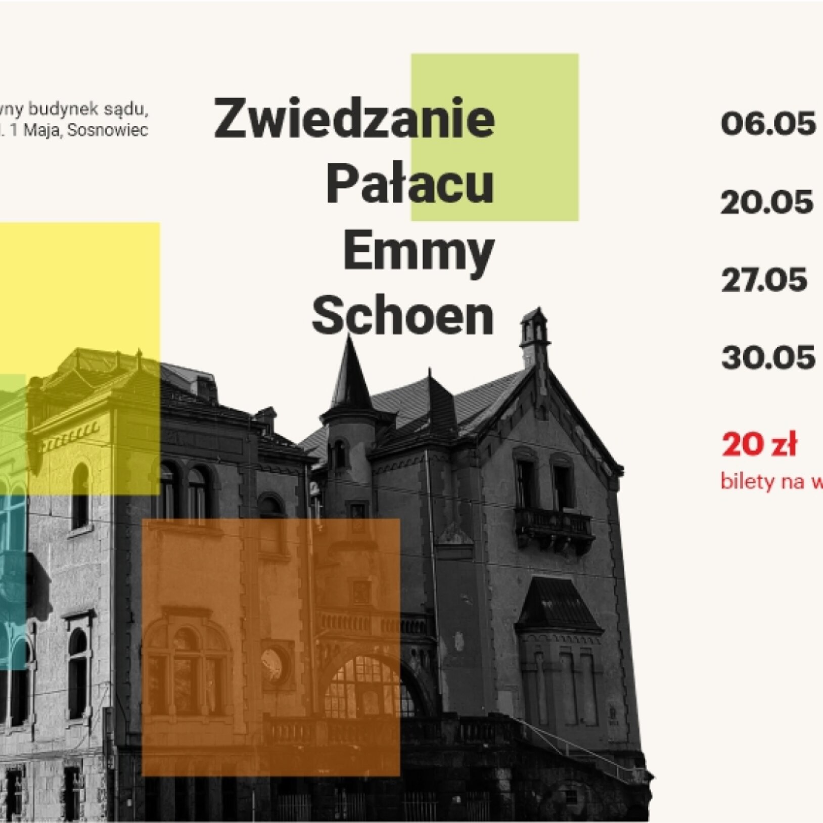 plakat z pałacem emmy schoen w sosnowcu