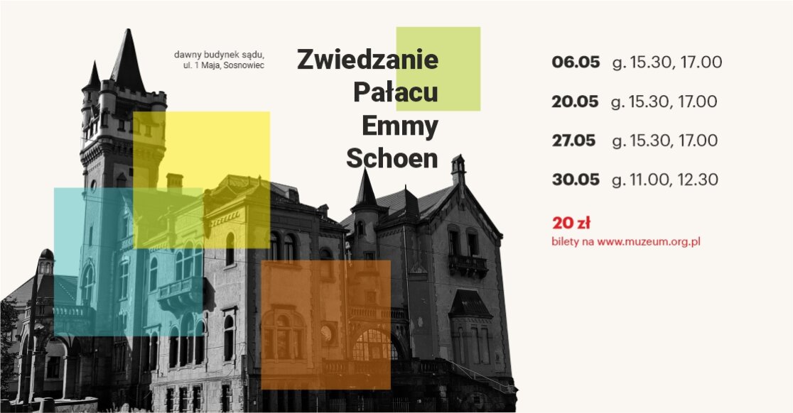 plakat z pałacem emmy schoen w sosnowcu