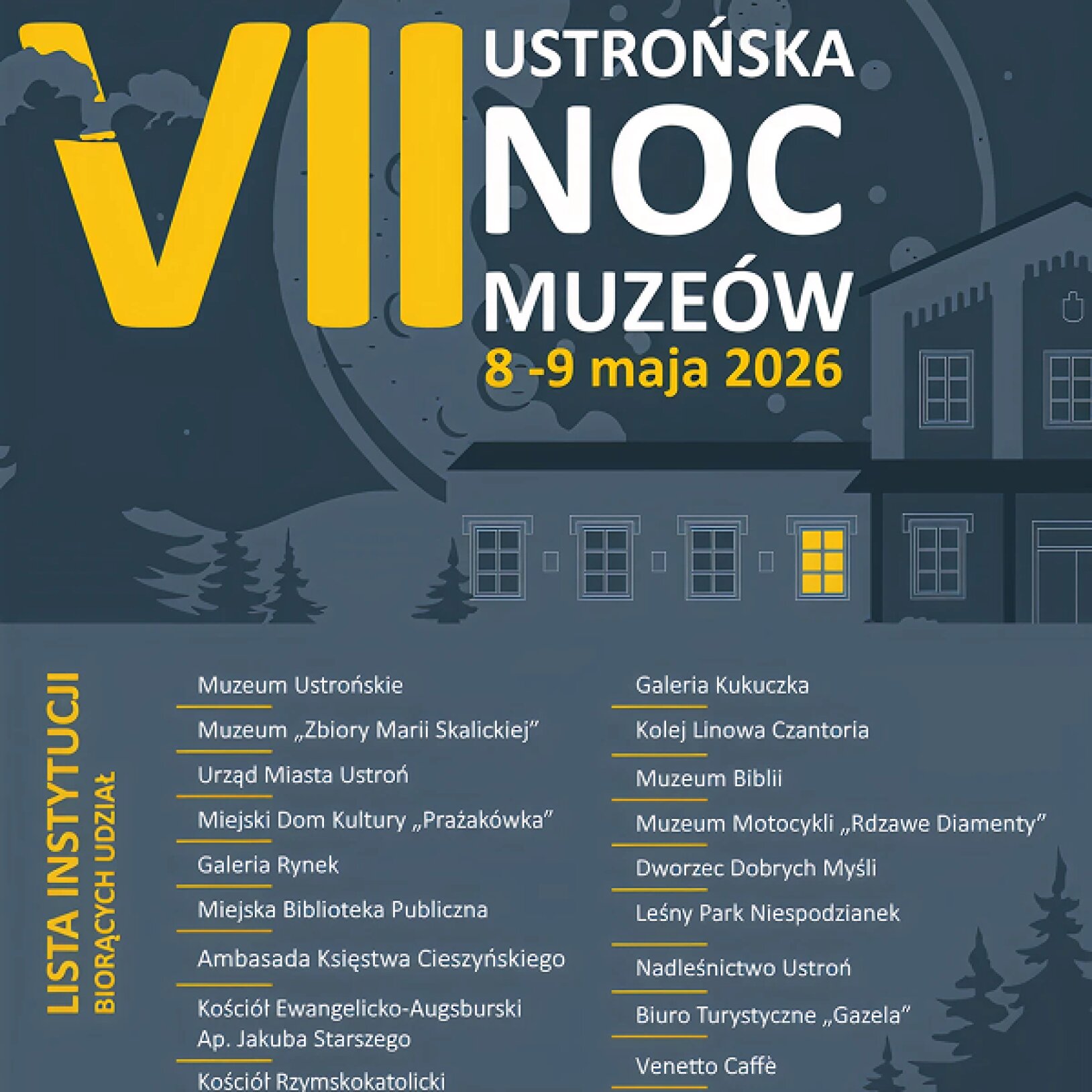 plakat nocy muzeów w ustroniu