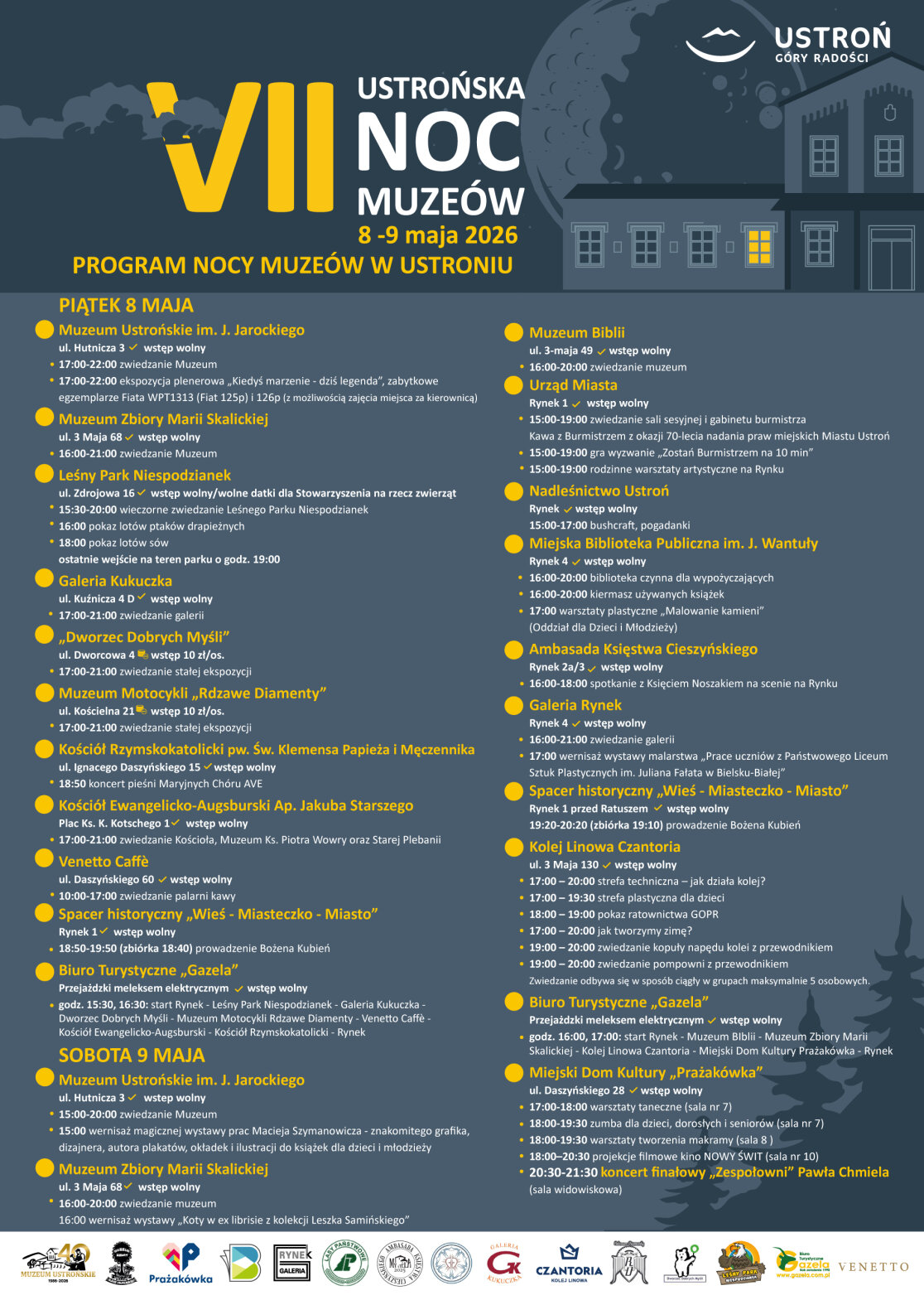 plakat nocy muzeów w ustroniu