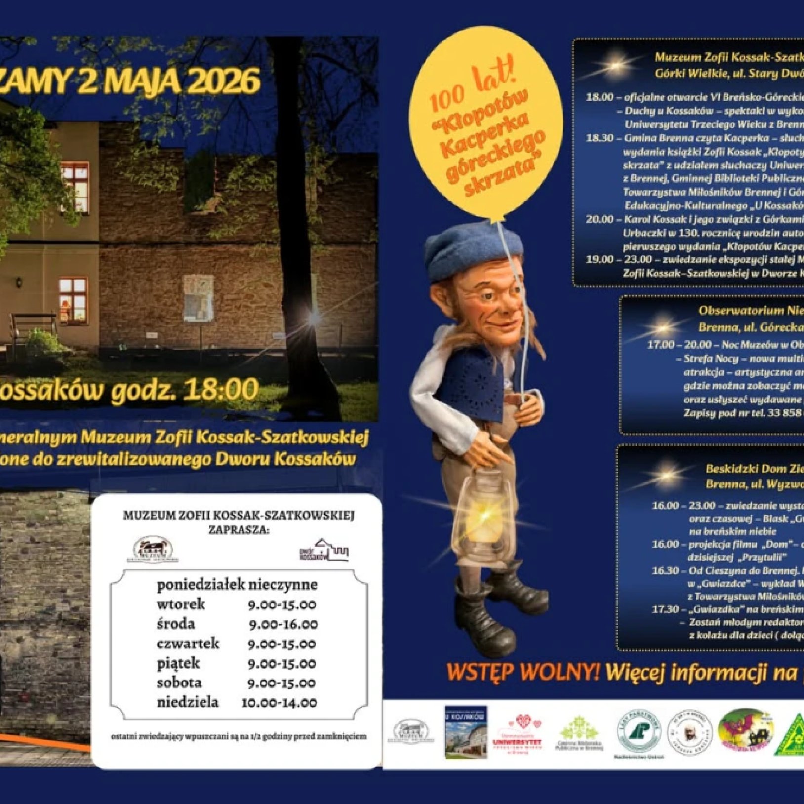 plakat nocy muzeów w brennej