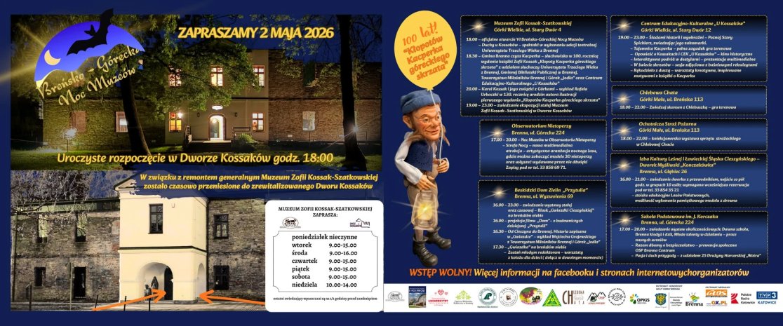 plakat nocy muzeów w brennej