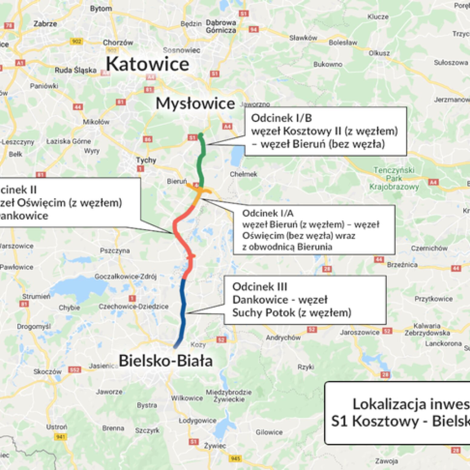 Mapa z planami remontów