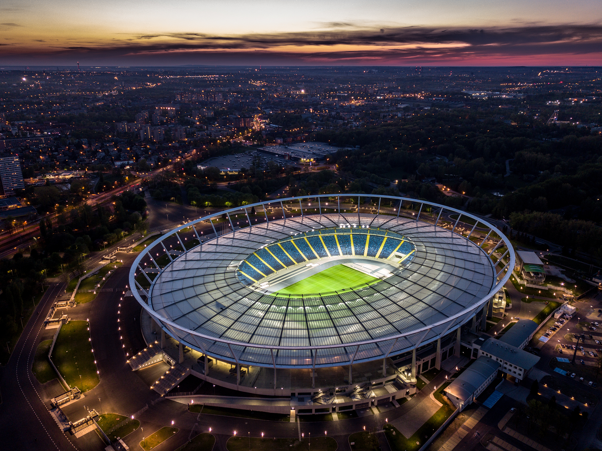 zdjęcie superauto.pl stadionu śląskiego z lotu ptaka