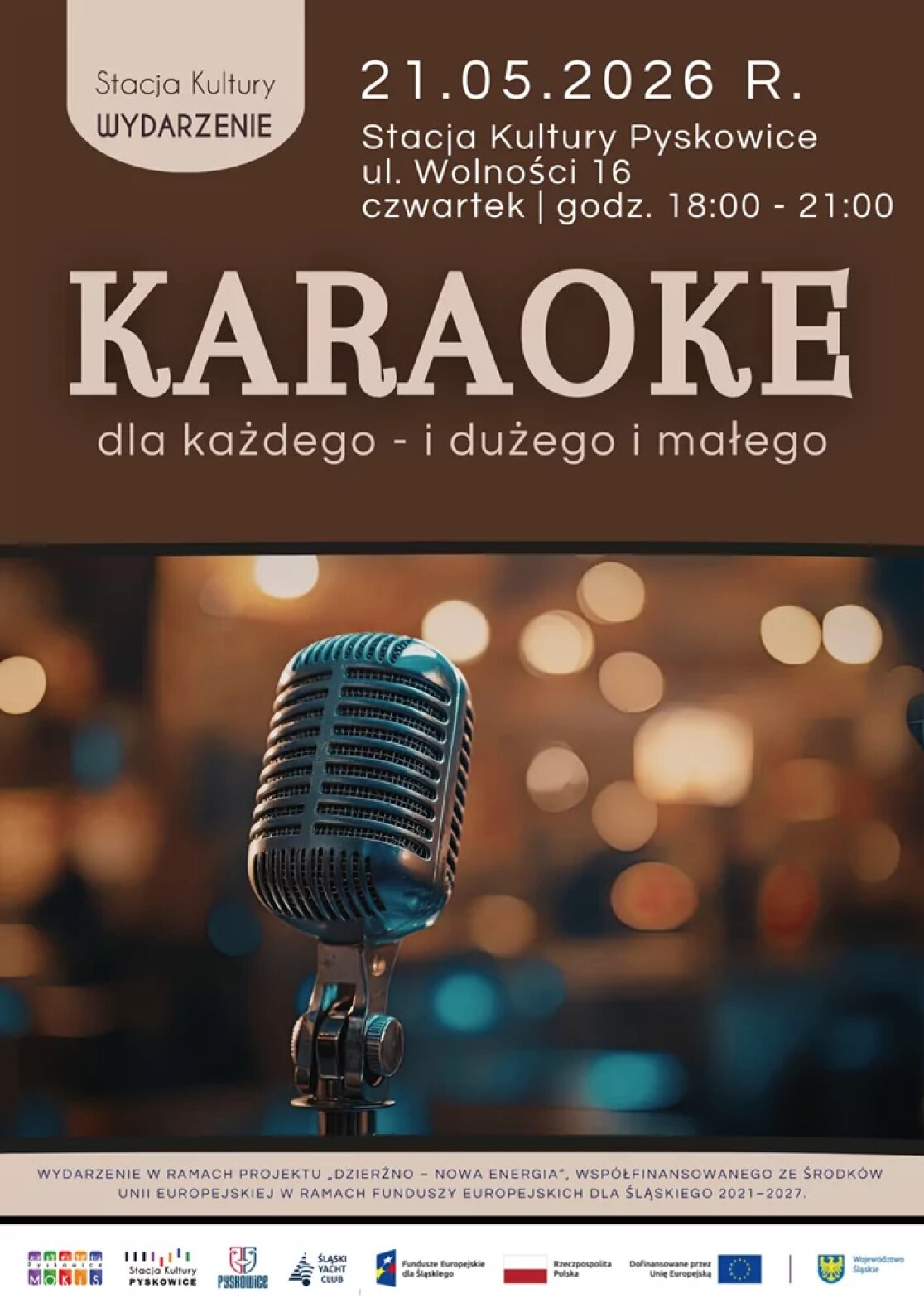 plakat reklamujący karaoke