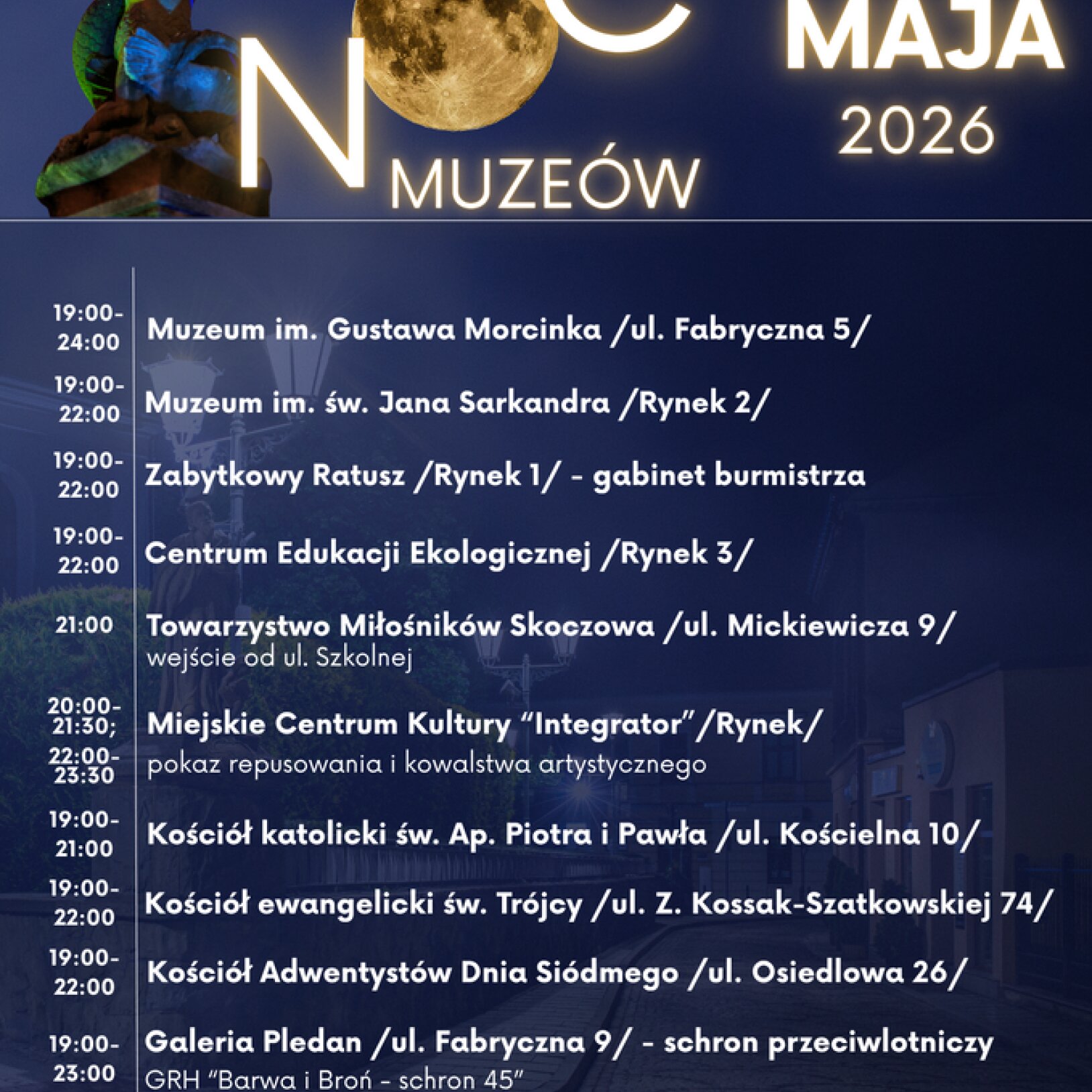 plakat nocy muzeów w skoczowie
