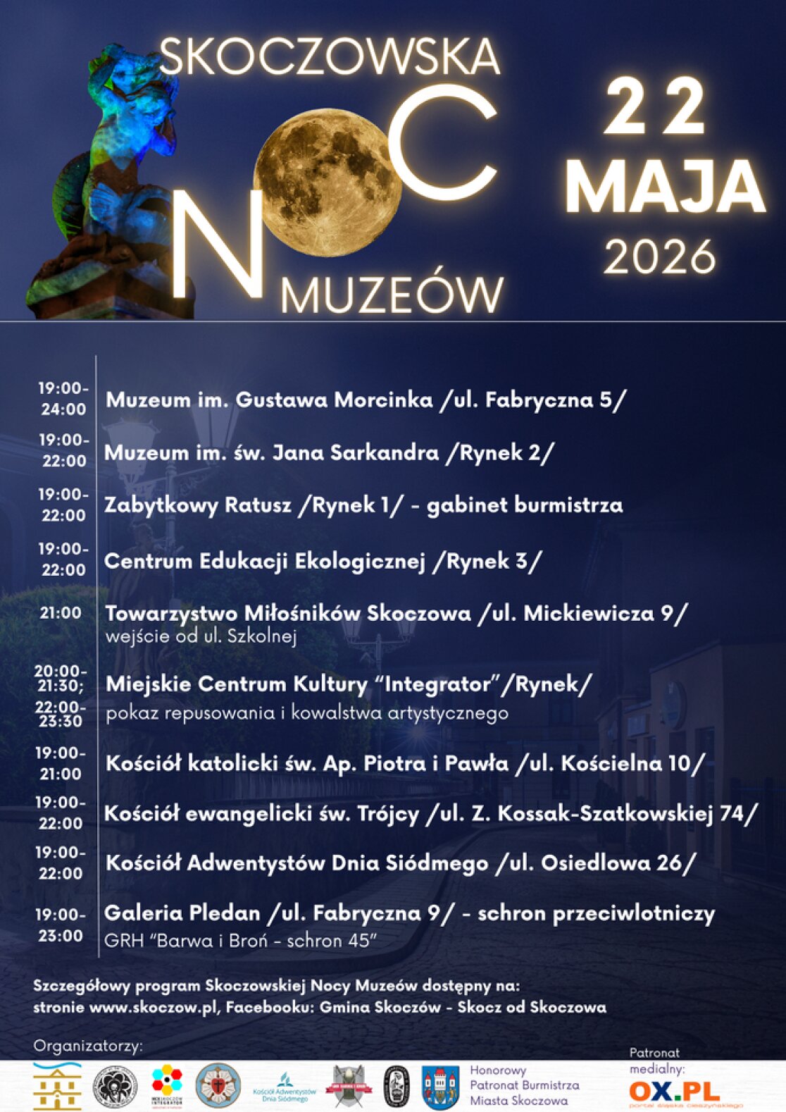 plakat nocy muzeów w skoczowie